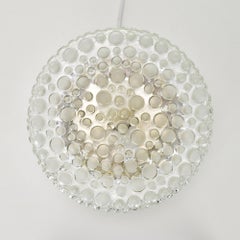 Vintage 1960s Bubble Glass Flush Mount Wall / Ceiling Light Lamp by Hustadt