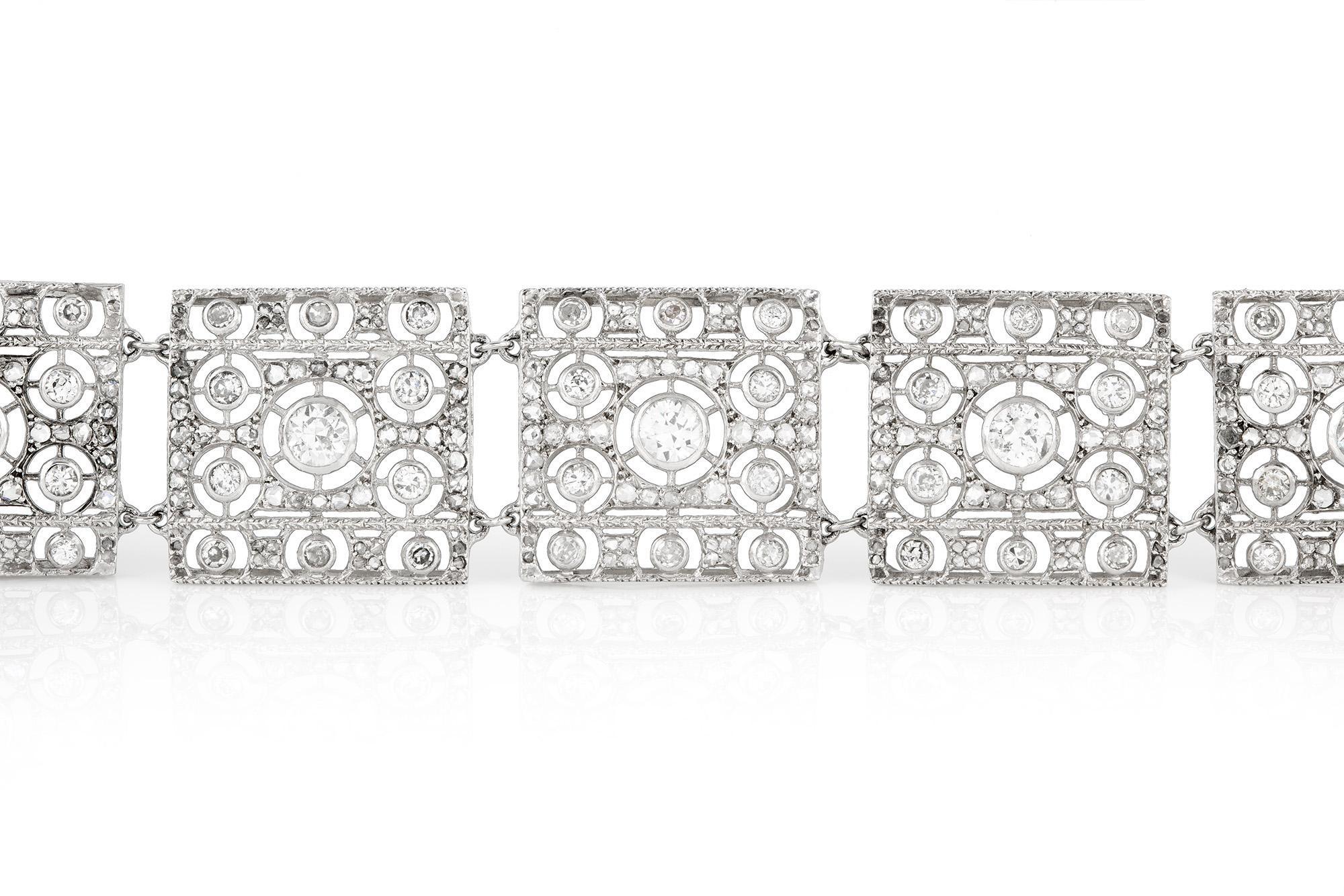 Pulsera vintage de diamantes Buccellati de los años 60 Corte redondo en venta