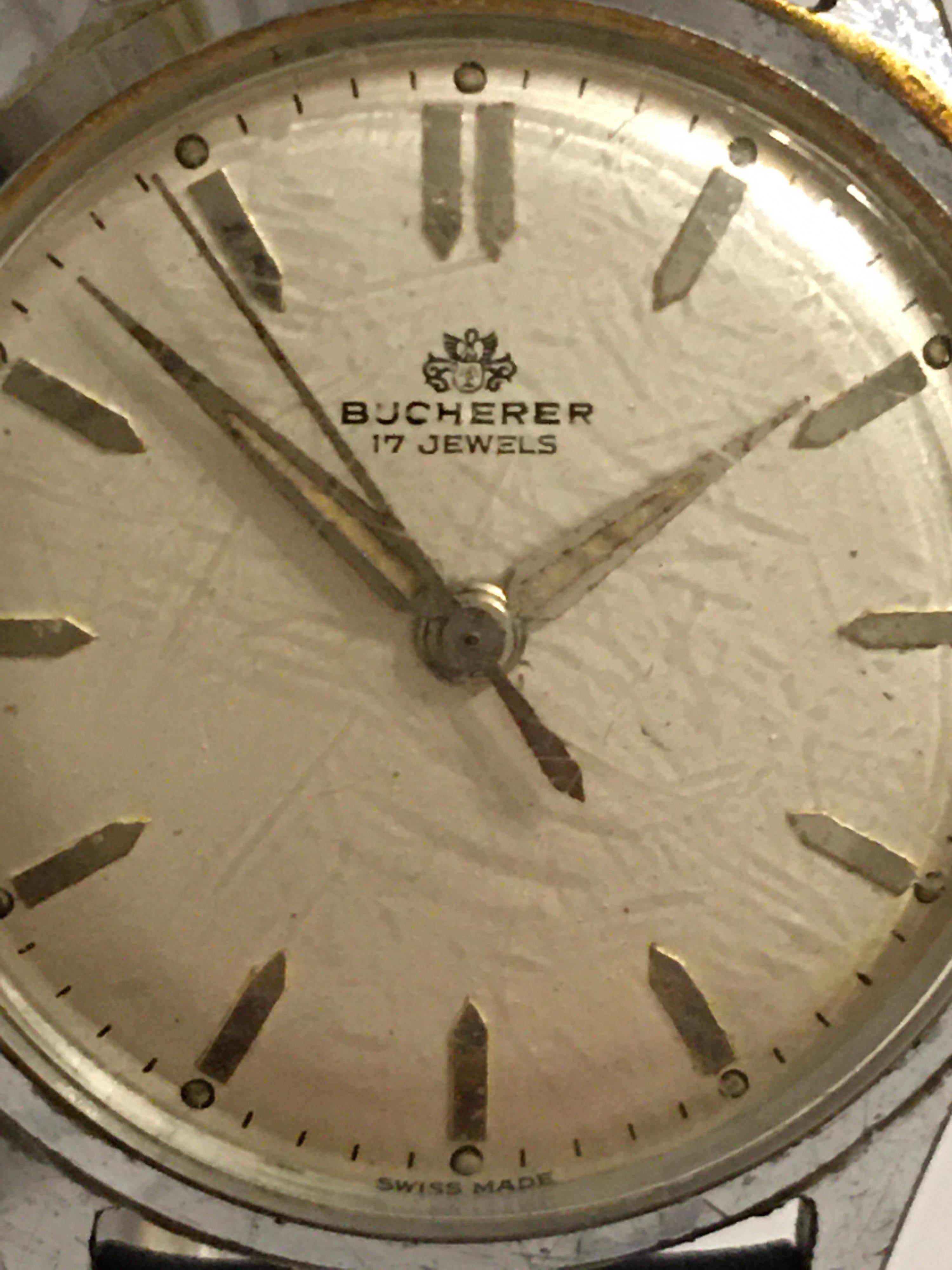 Vintage 1960s Bucherer 17 Jewels Mechanical Watch For Sale 5