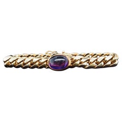 Bulgari Vintage 1960er Jahre Vintage Armband aus 18 Karat Gelbgold mit Cabochon- Amethyst