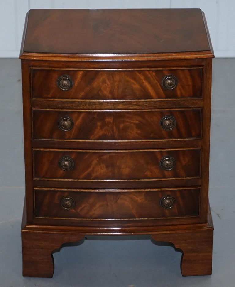 Vintage 1960s Burton Furniture Ltd Flamed Mahogany Side Table Chest of