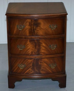 Vintage 1960s Burton Furniture Ltd Flamed Mahogany Side Table Chest of Drawers