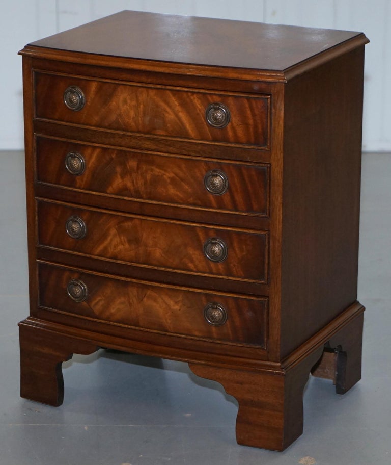 Vintage 1960s Burton Furniture Ltd Flamed Mahogany Side Table Chest of