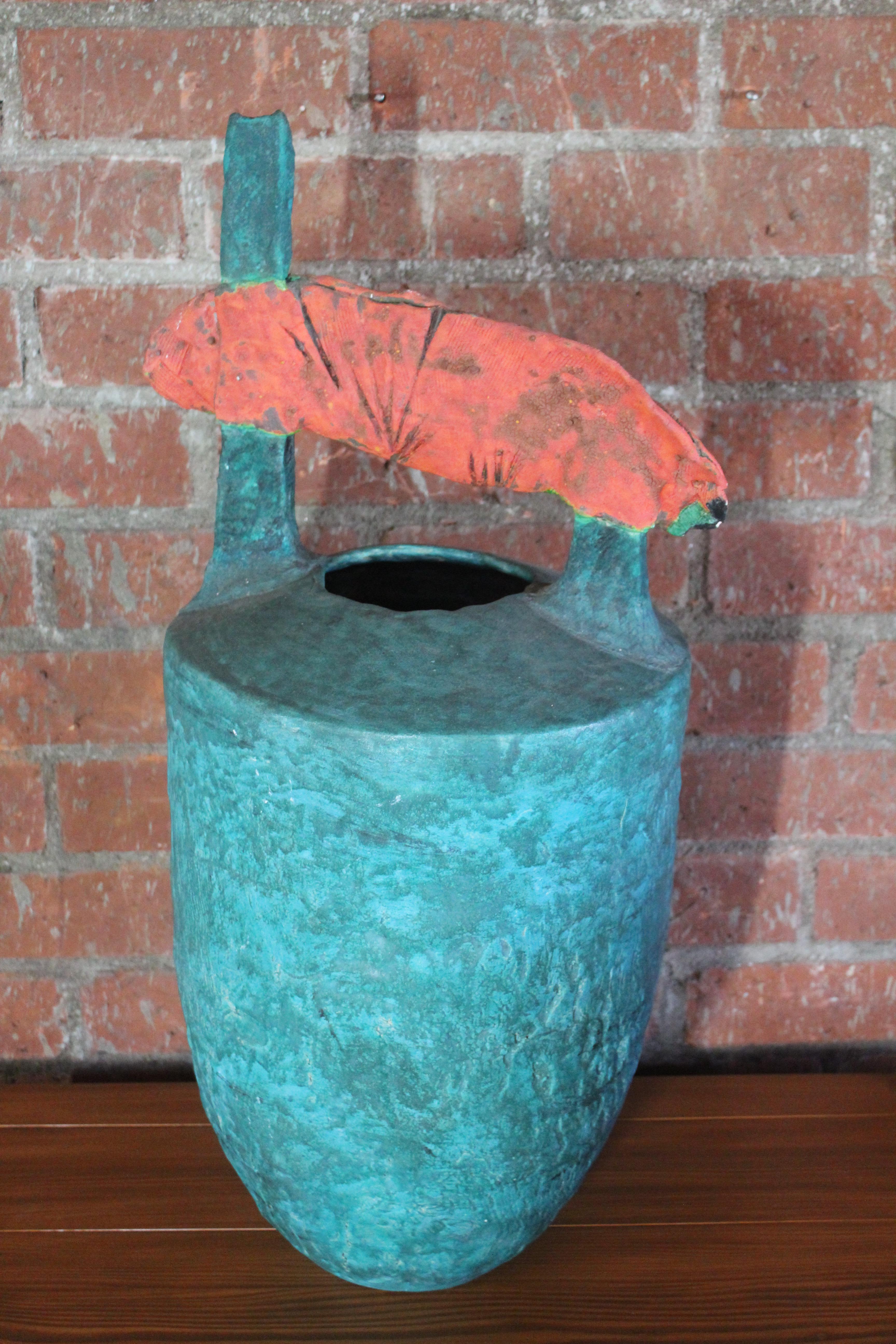A vintage over sized abstract California ceramic vase. 