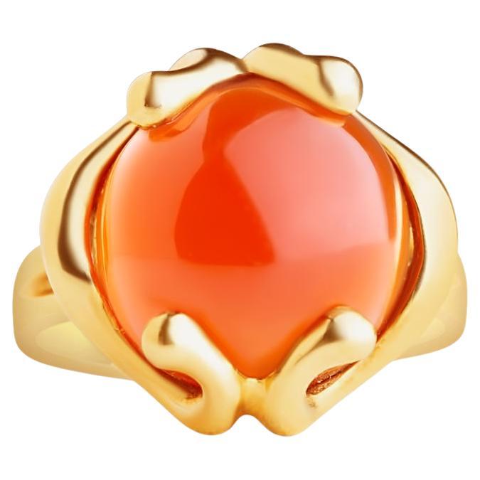 Vintage 1960
s Carnelian 18K Solid Gold Ring
