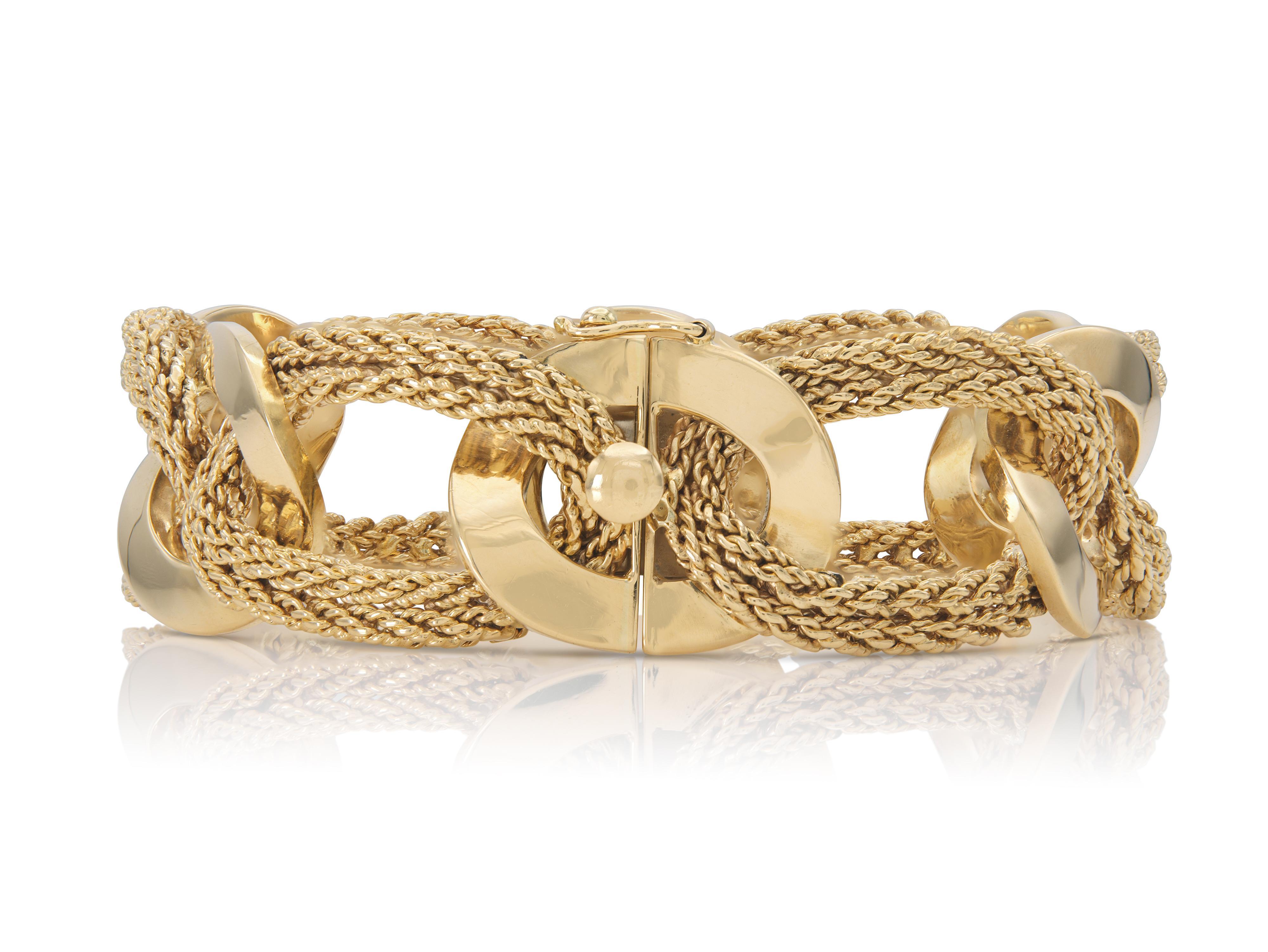 Bracciale a maglie Cartier vintage degli anni '60 In condizioni buone in vendita a New York, NY