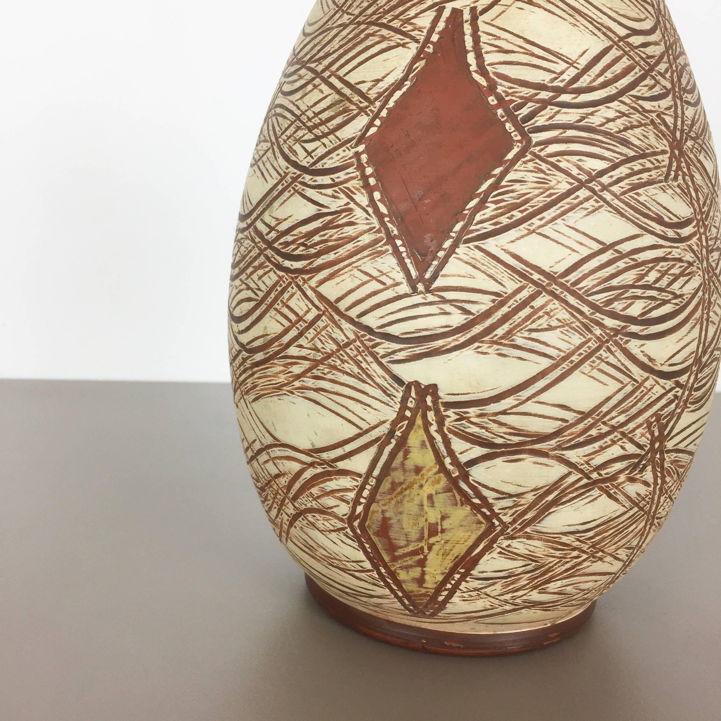 Mid-Century Modern Vase en céramique vintage des années 1960 par Sawa Ceramic Franz Schwaderlapp, Allemagne en vente