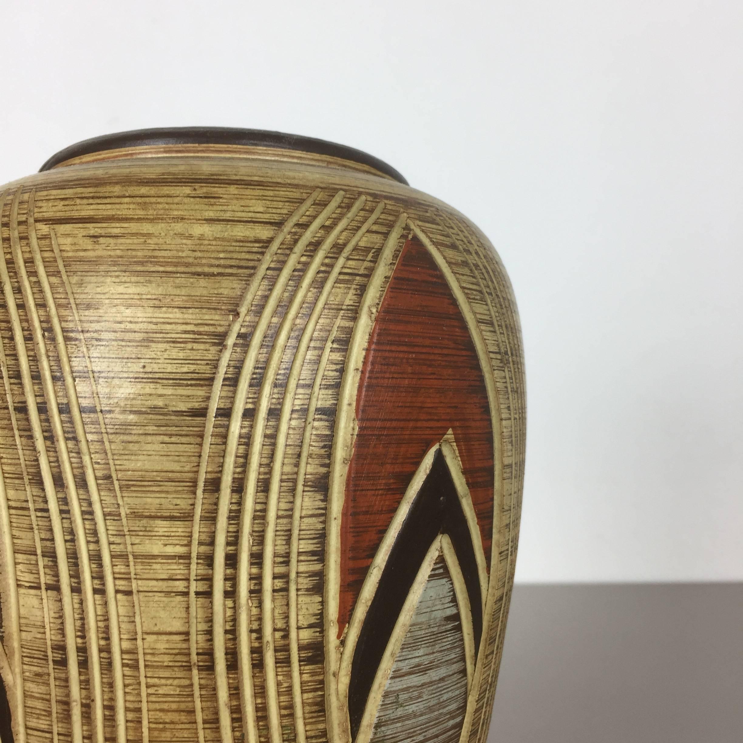 Mid-Century Modern Vintage 1960s Ceramic Pottery Vase by Sawa Ceramic Franz Schwaderlapp, Germany