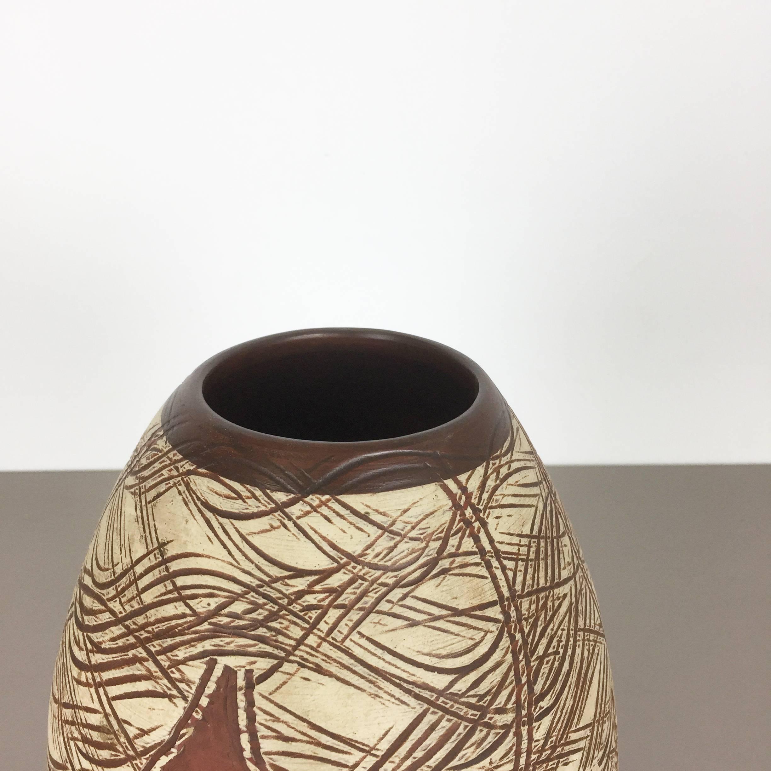 Vintage 1960s Ceramic Pottery Vase by Sawa Ceramic Franz Schwaderlapp, Germany im Zustand „Gut“ in Kirchlengern, DE
