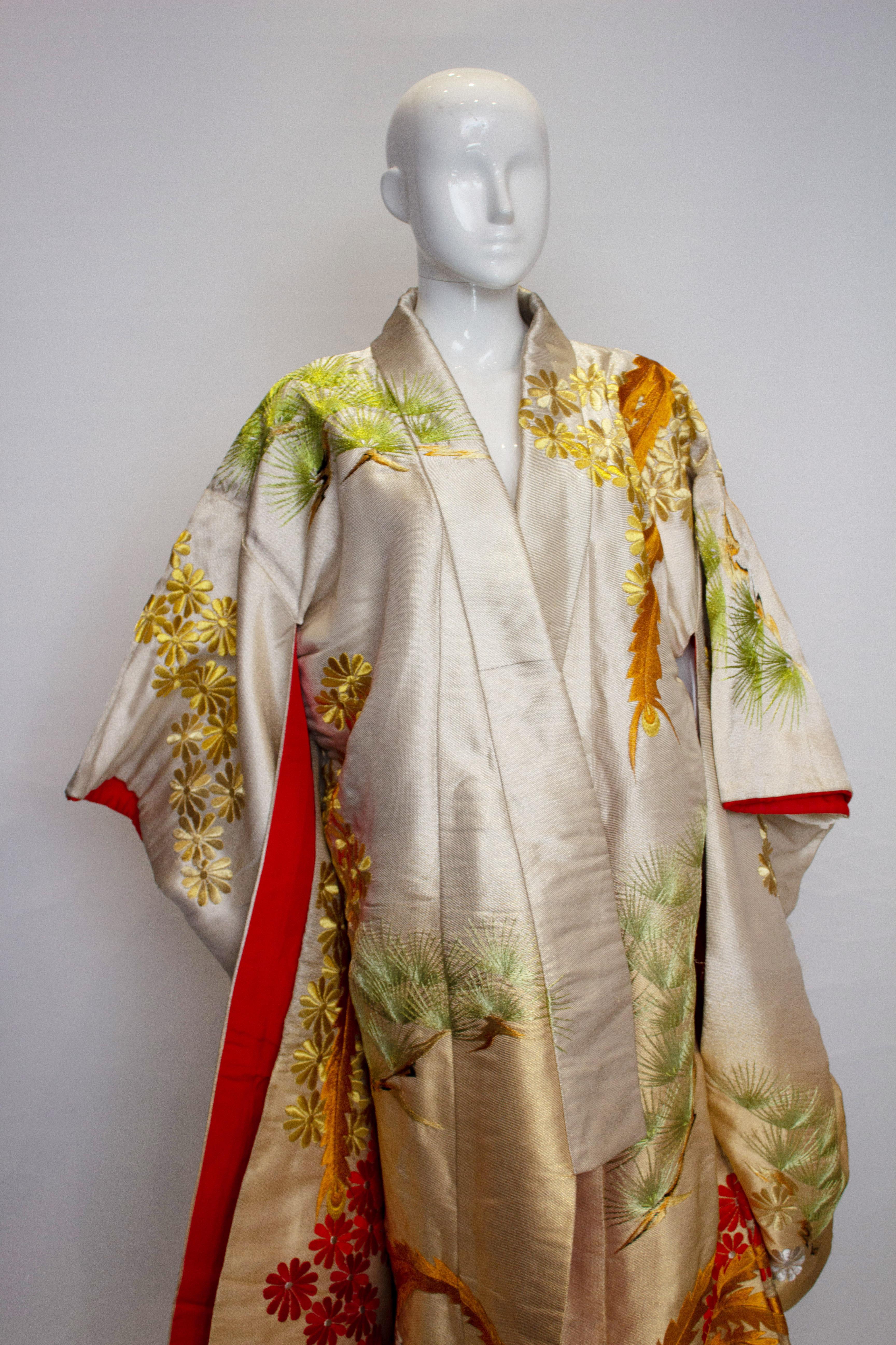 Vintage 1960s' Ceremonial /Wedding Kimono from Kyoto Japan 4