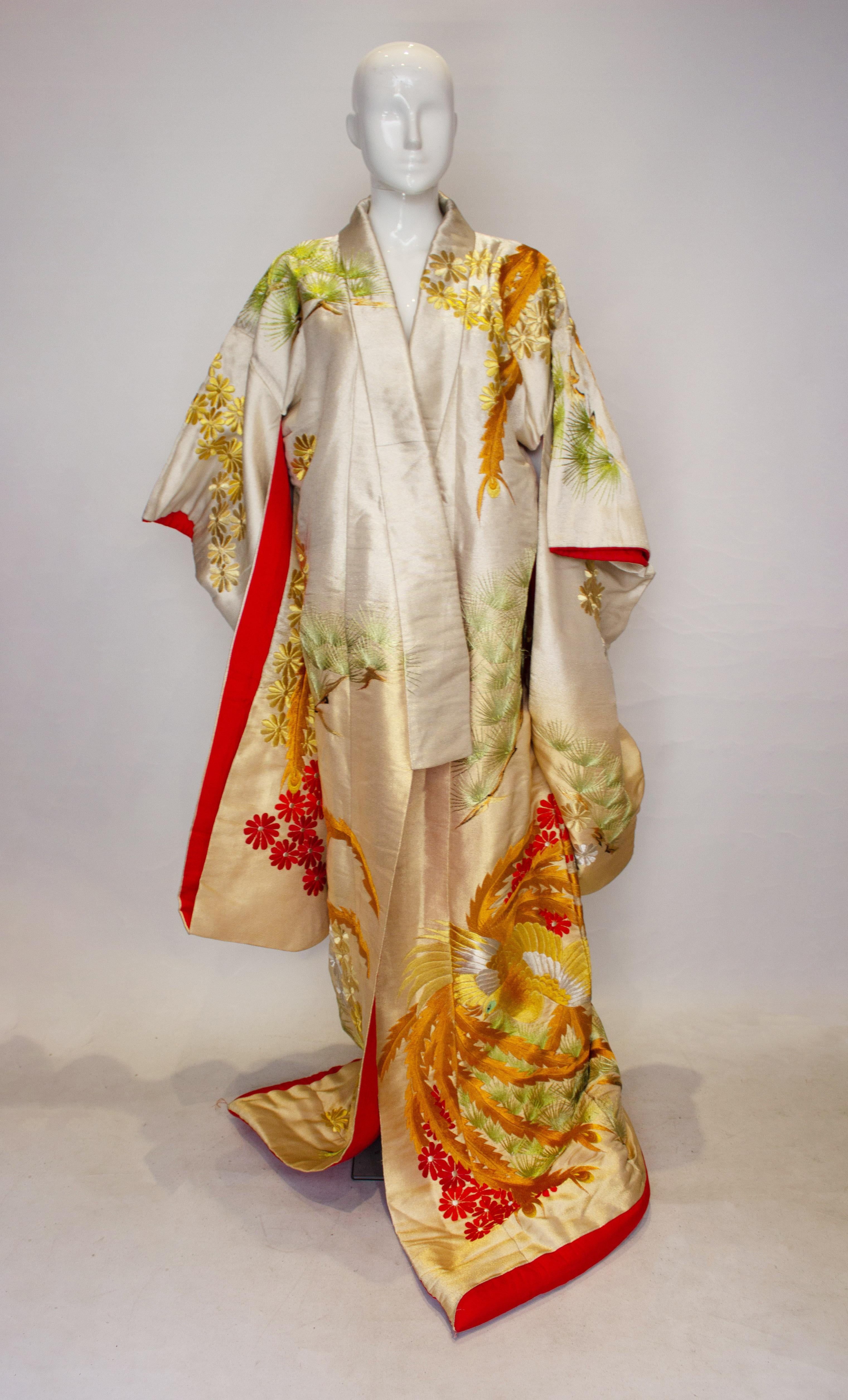 Vintage 1960s' Ceremonial /Wedding Kimono from Kyoto Japan 5