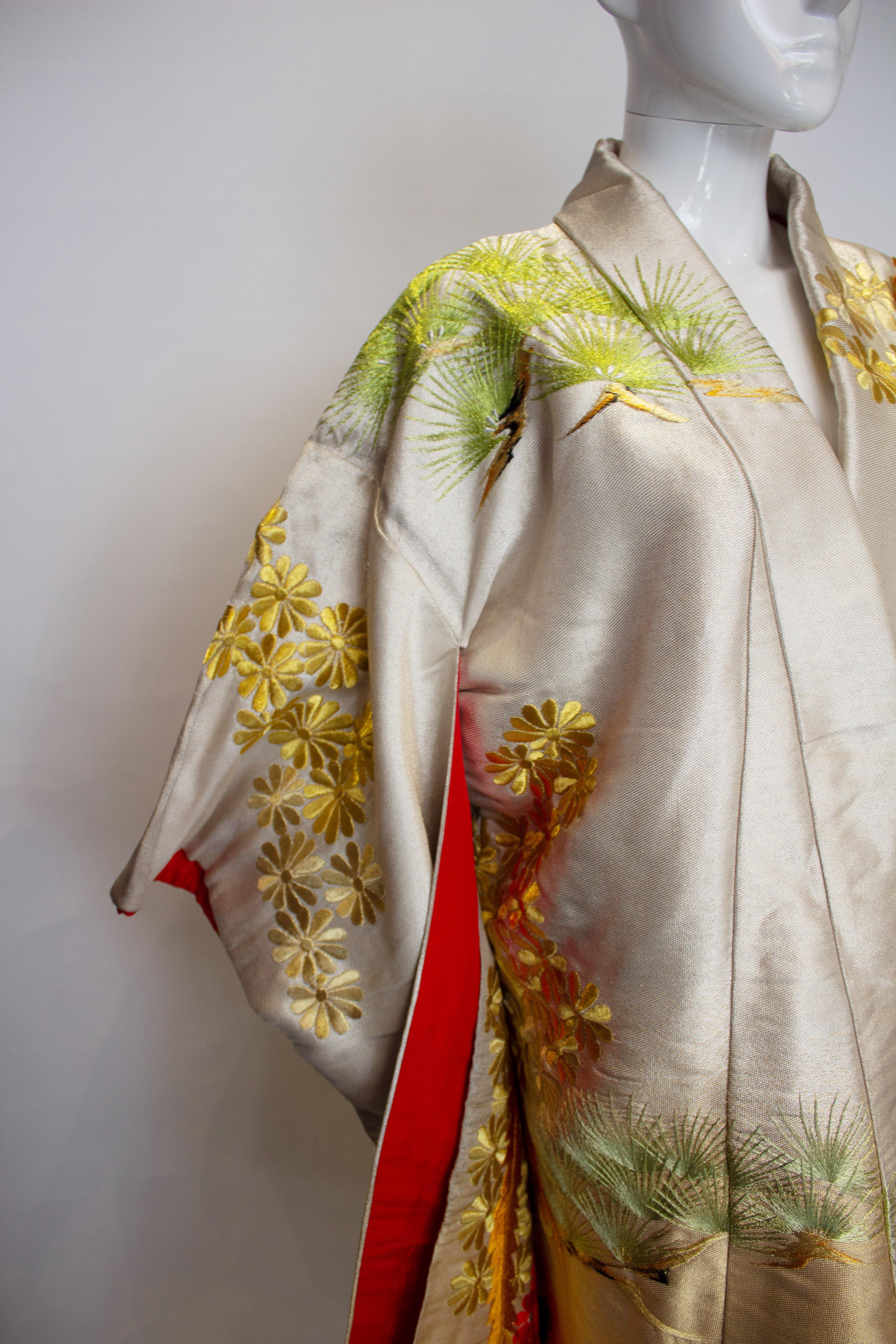 Vintage 1960s' Ceremonial /Wedding Kimono from Kyoto Japan 1