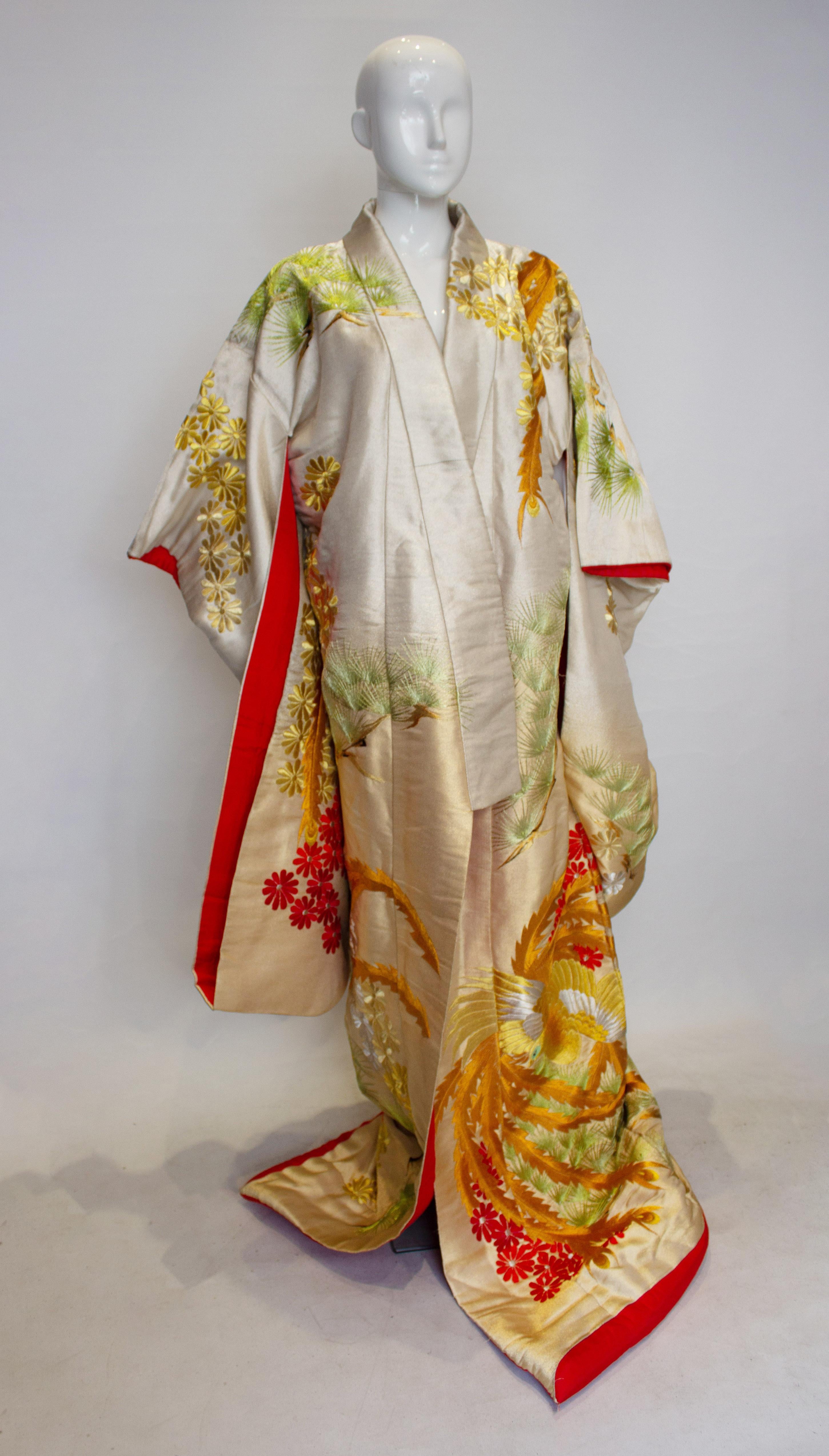 Vintage 1960s' Ceremonial /Wedding Kimono from Kyoto Japan 3