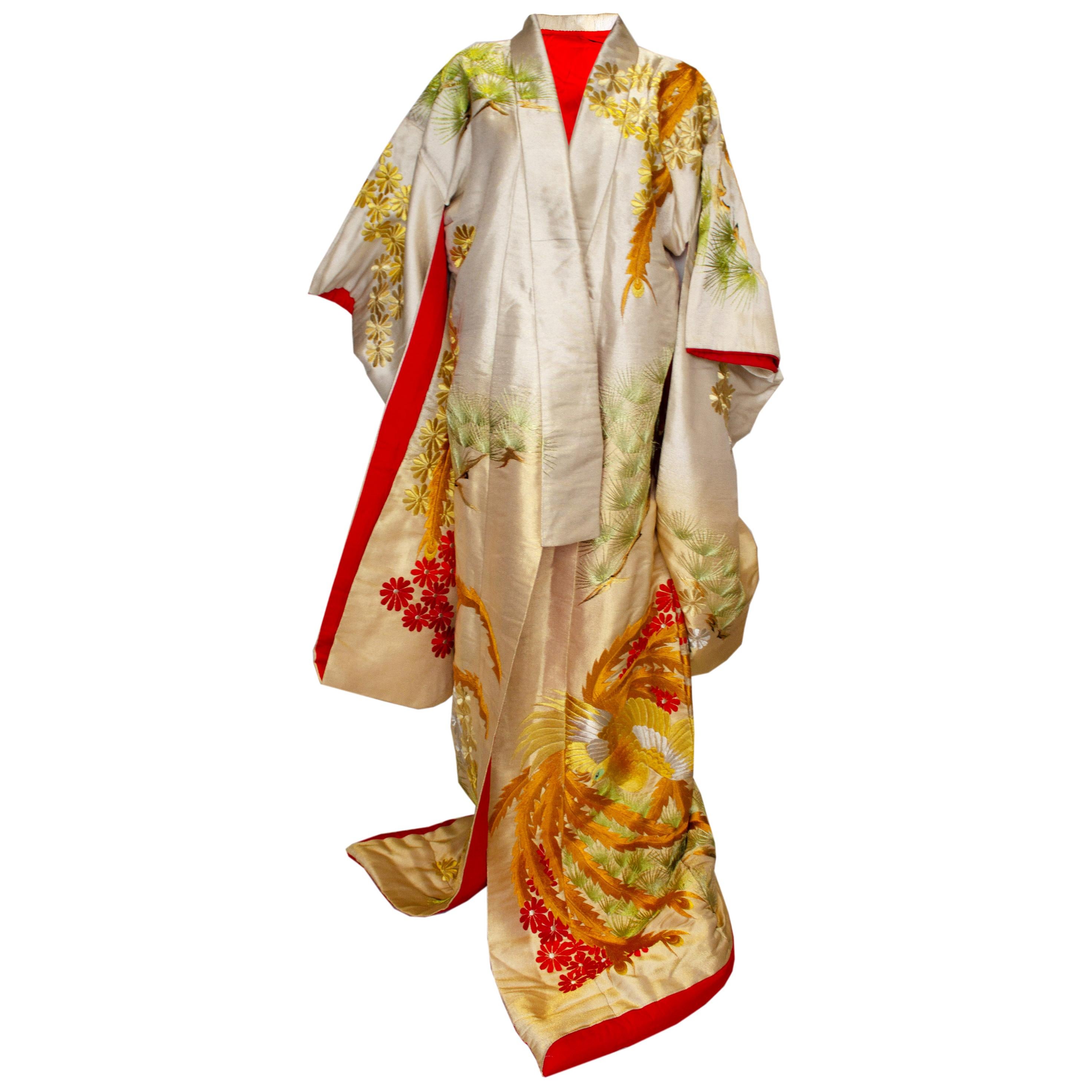 Vintage 1960s' Ceremonial /Wedding Kimono from Kyoto Japan