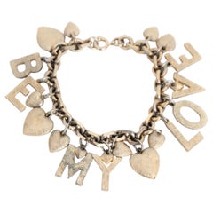 Vintage 1960's Charm Bracelet Love Heart Charm Bracelet Love Token Bracelet