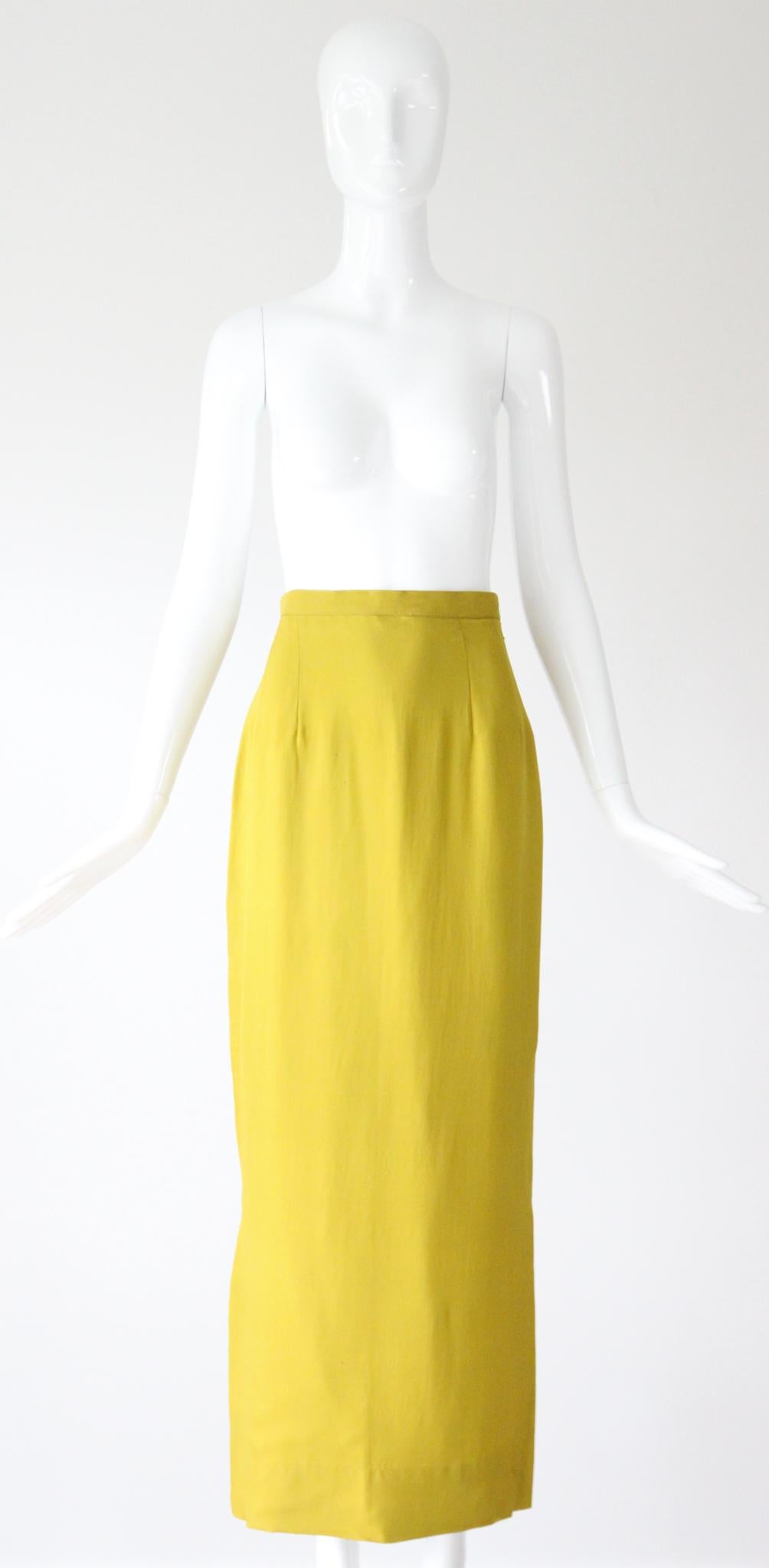 Vintage 1960s Chartreuse Grün Perlen Bluse und Rock Ensemble Set UK 8 US 4 im Angebot 5