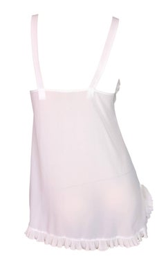Vintage 1960's Christian Dior MOD Sheer White Mini Slip Dress