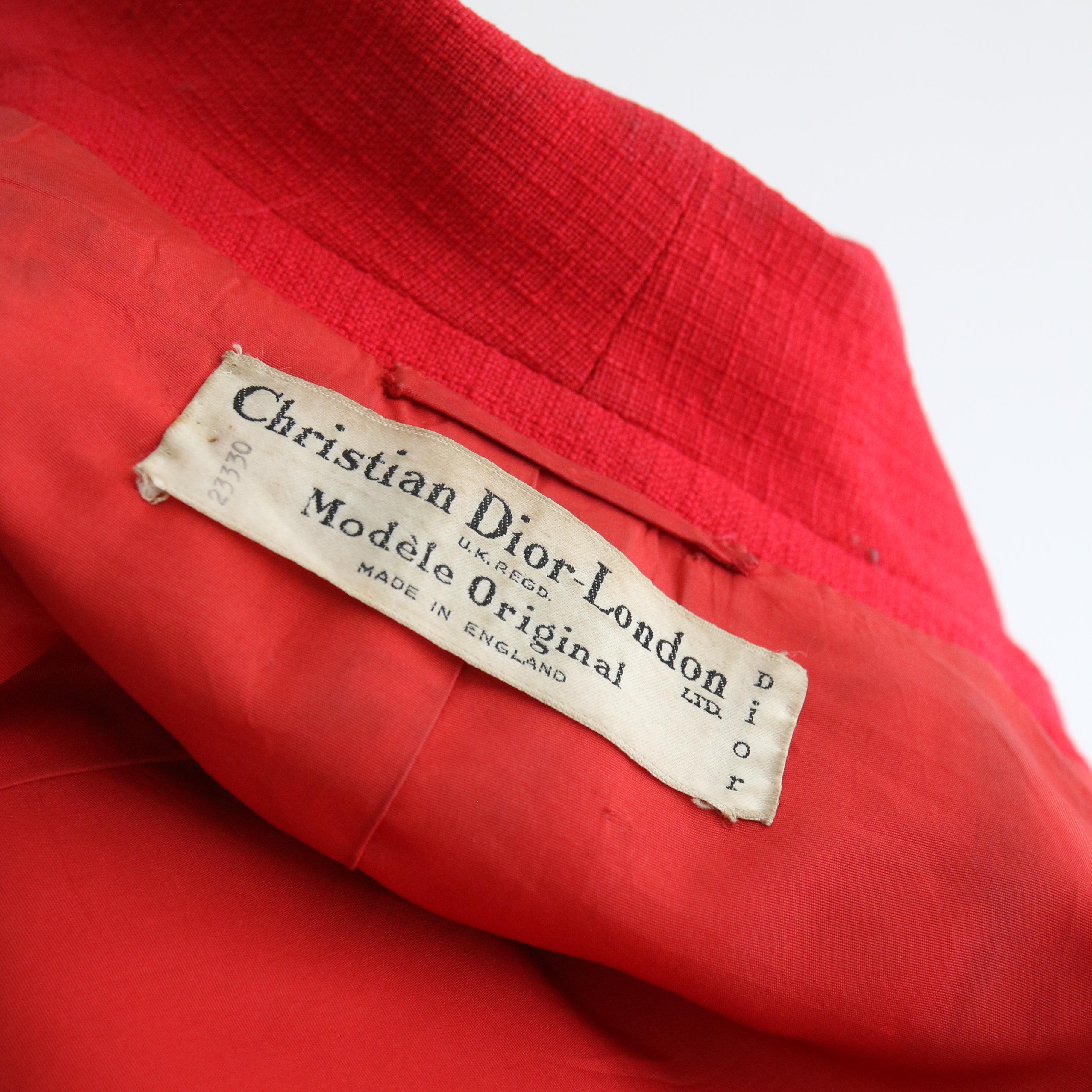 Vintage 1960's Christian Dior Wool Coat UK 14-18 US 10-14 en vente 5