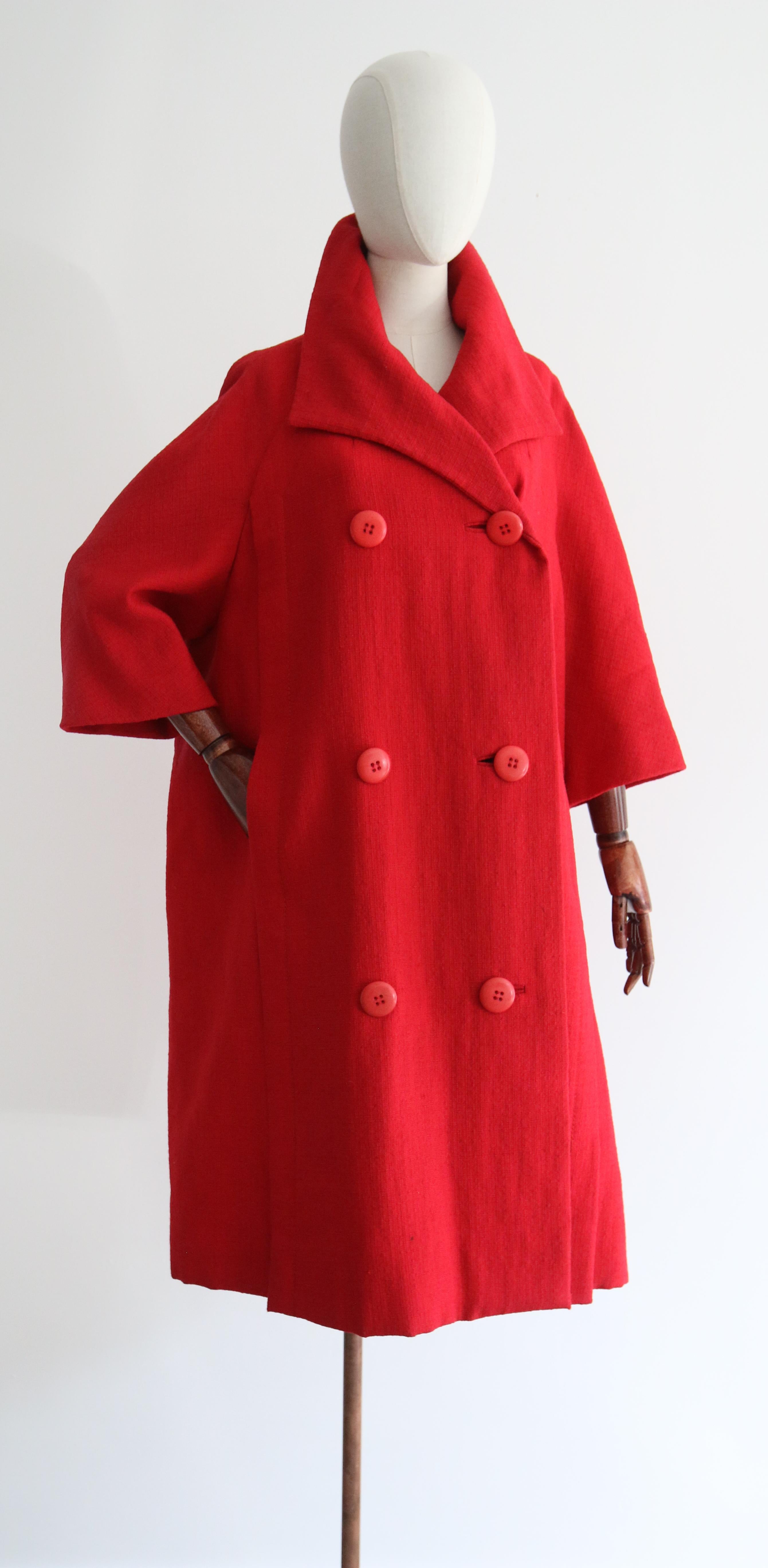 Vintage 1960's Christian Dior Wool Coat UK 14-18 US 10-14 Pour femmes en vente