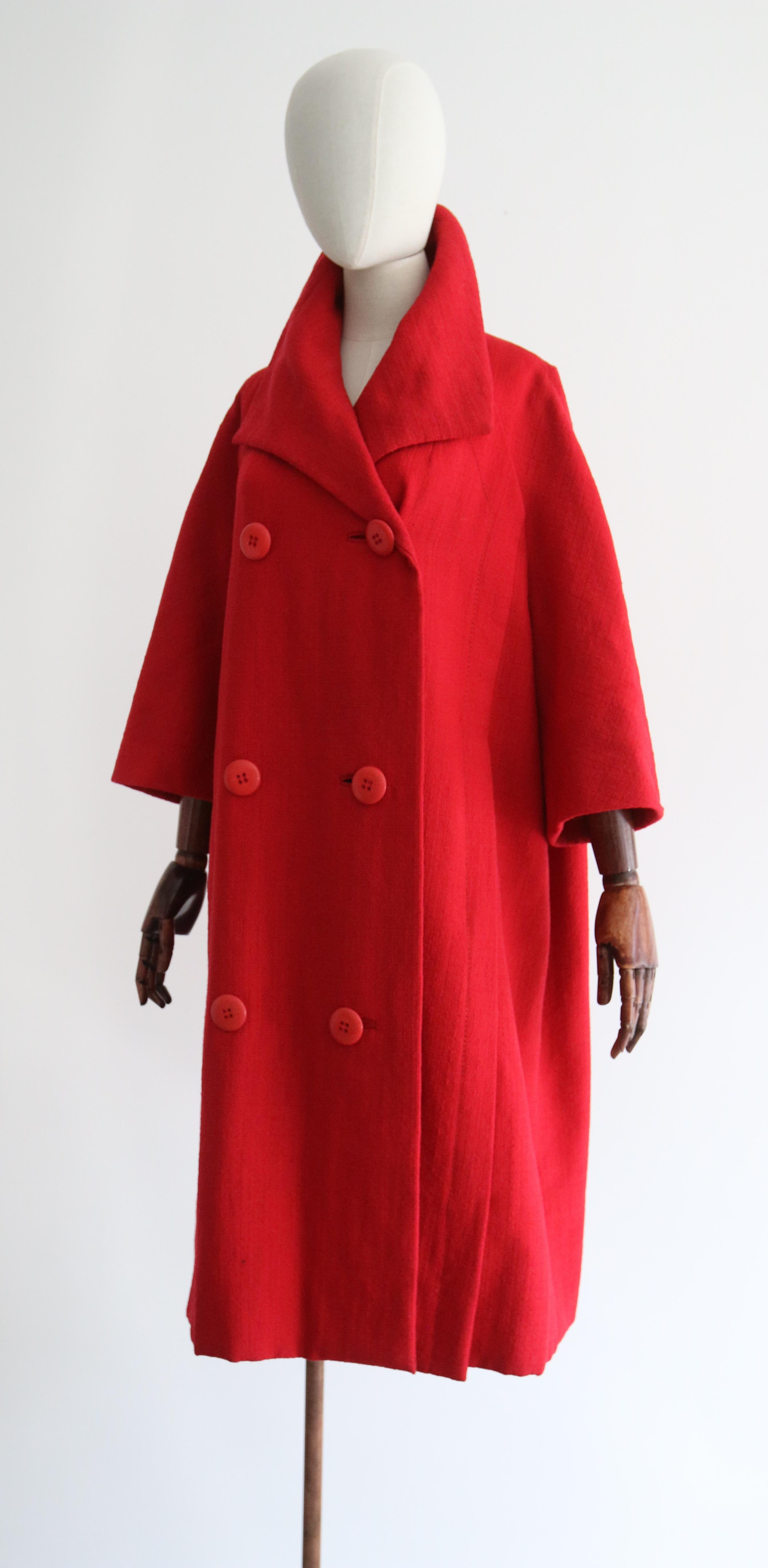 Vintage 1960's Christian Dior Wool Coat UK 14-18 US 10-14 en vente 1