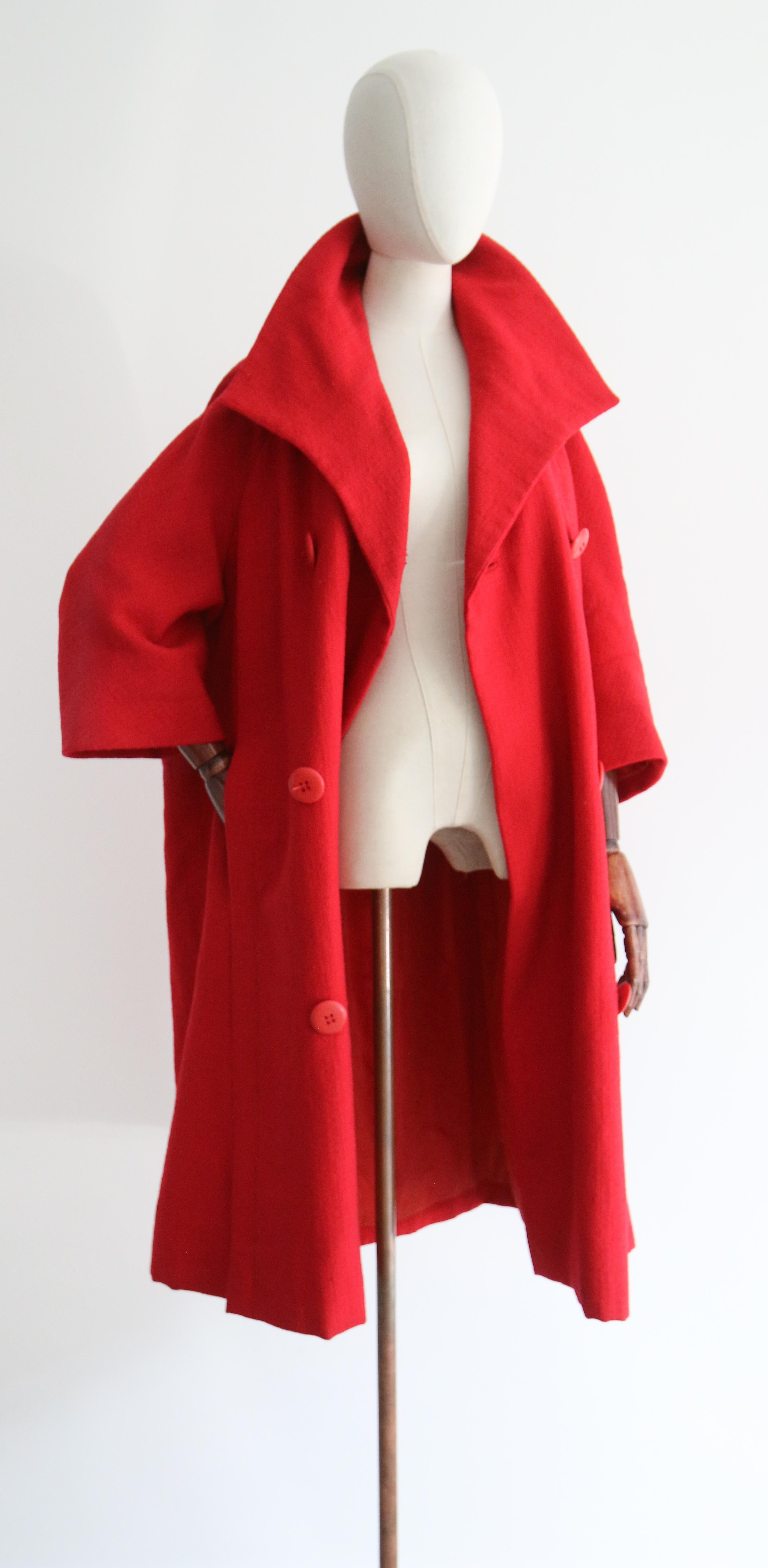 Vintage 1960's Christian Dior Wool Coat UK 14-18 US 10-14 For Sale 3