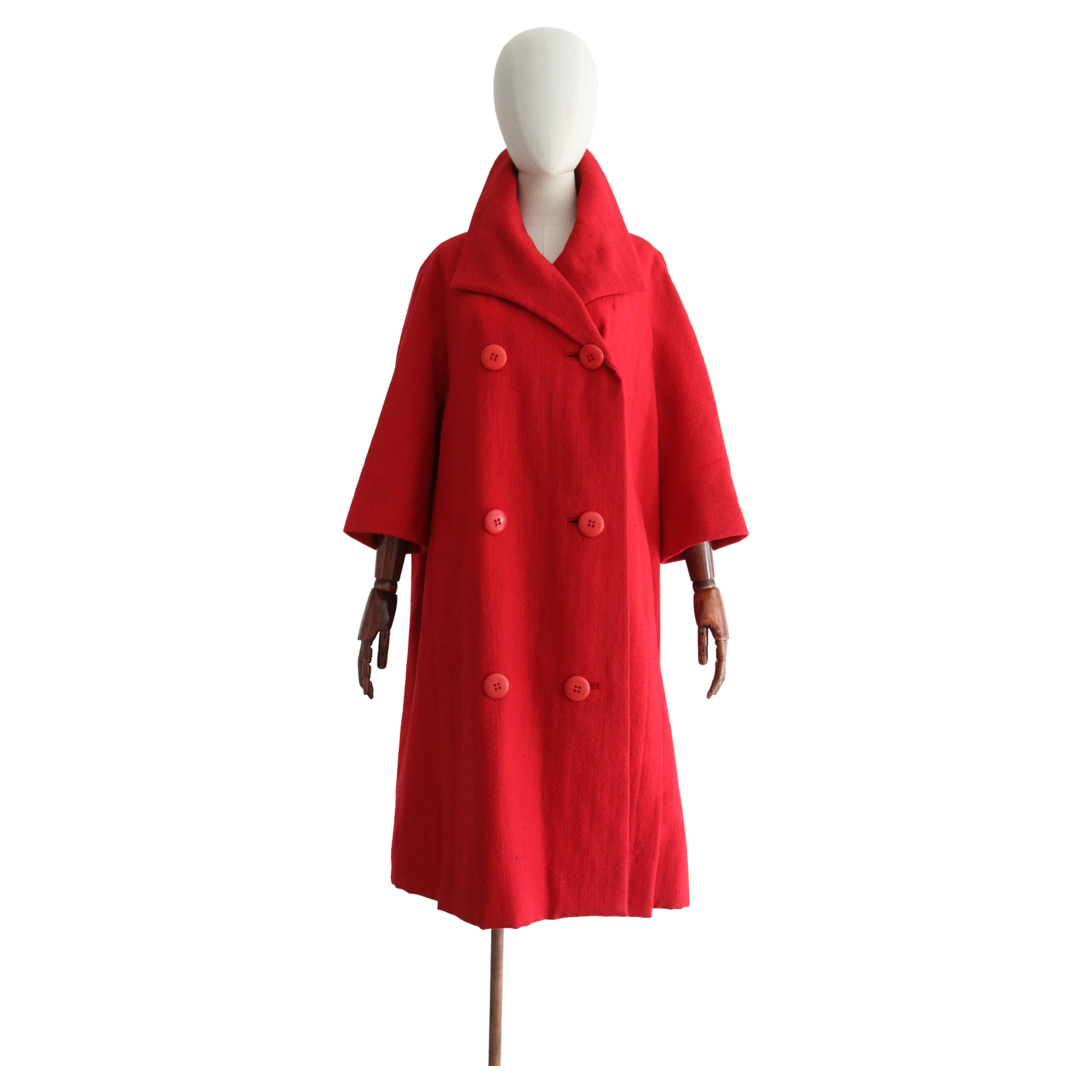 Vintage 1960's Christian Dior Wool Coat UK 14-18 US 10-14 For Sale