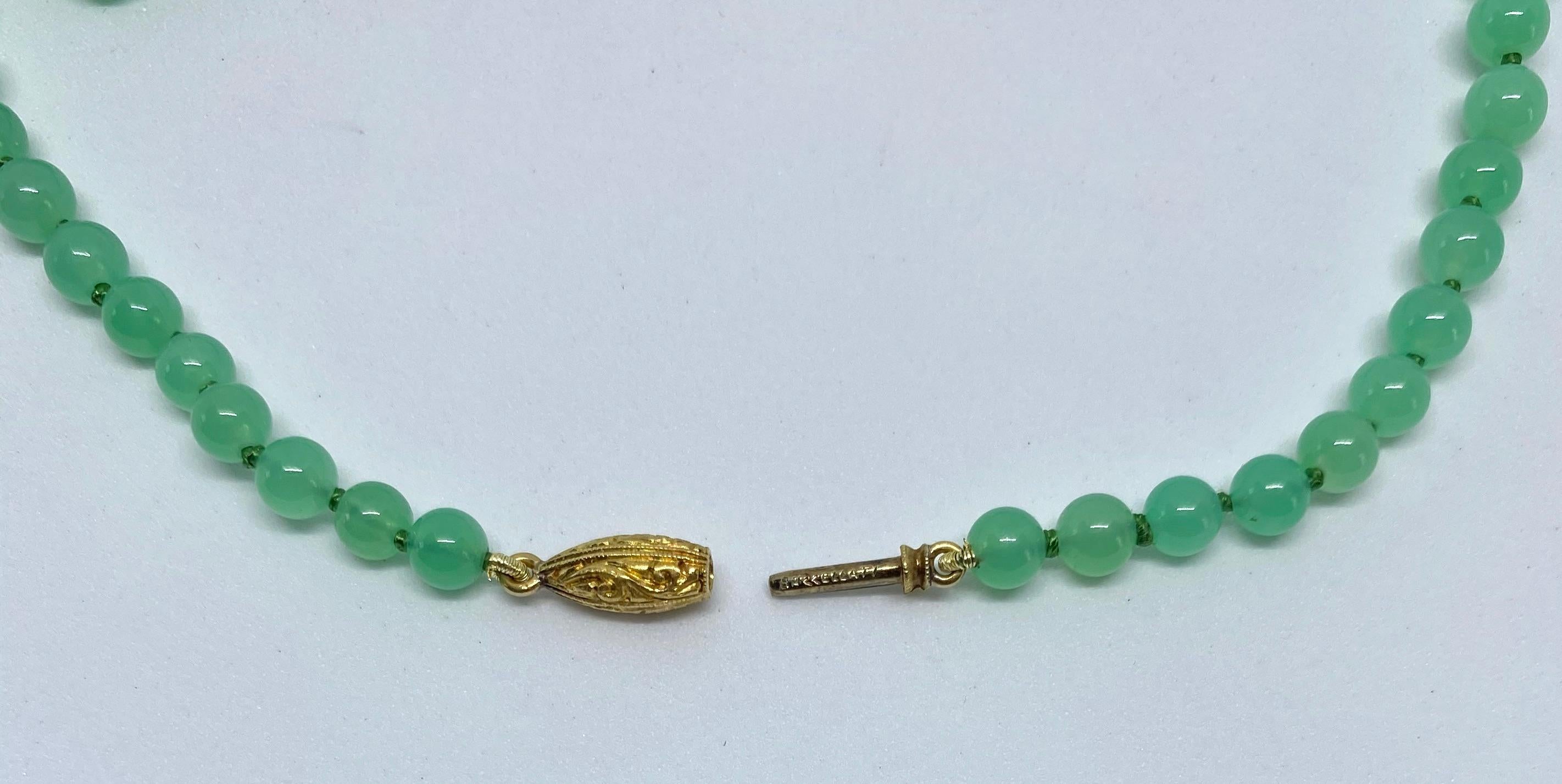 Vintage 1970s Chrysopras und 18 Karat Gold Halskette von Buccellati (Neoklassisch)