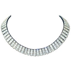 Antique 1960s Clear Crystal Necklace