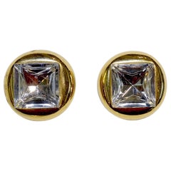 Vintage 1960s Clear Crystals Earrings