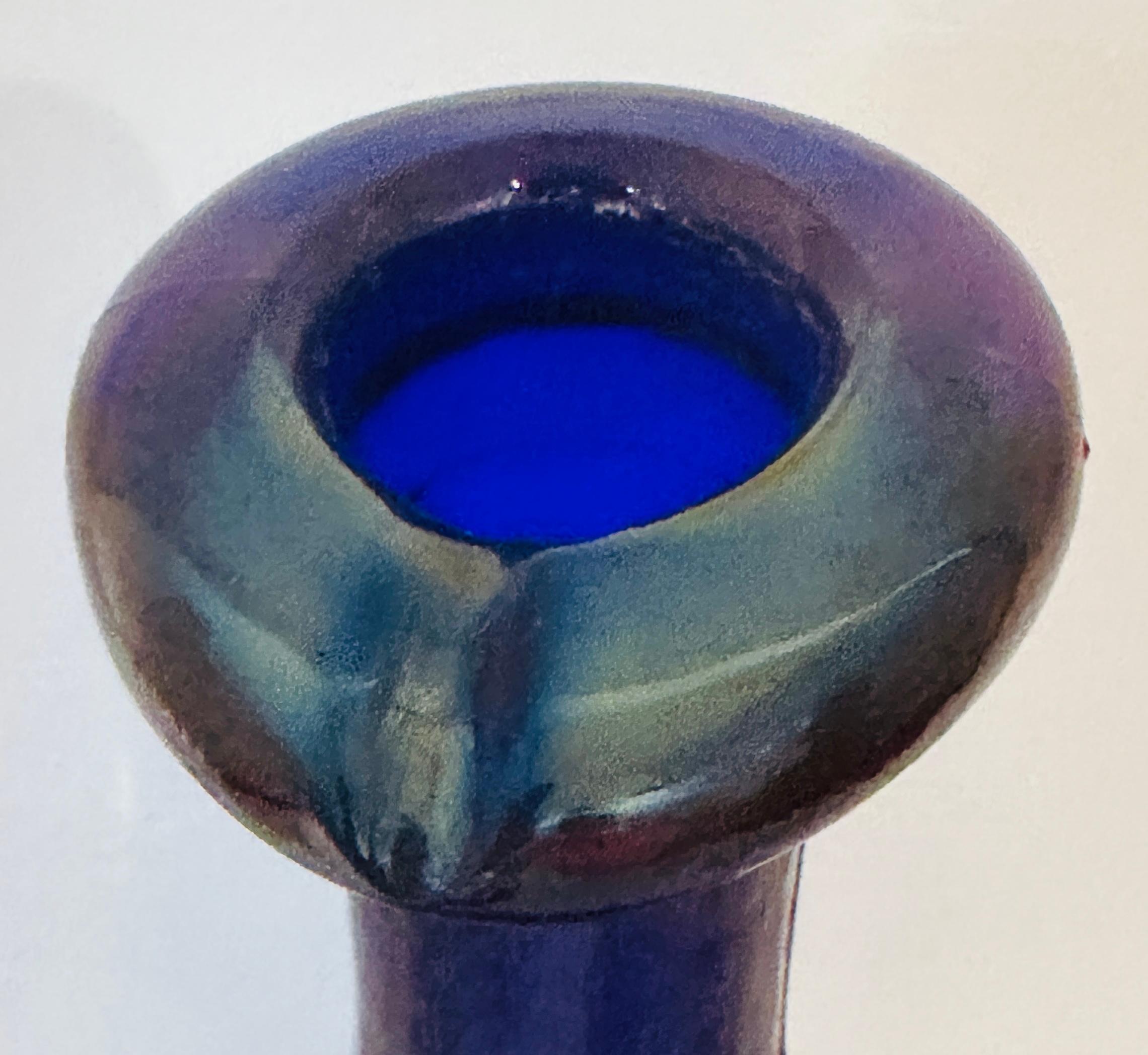Vintage 1960s Cobalt Blue Holmegaard Glasværk 