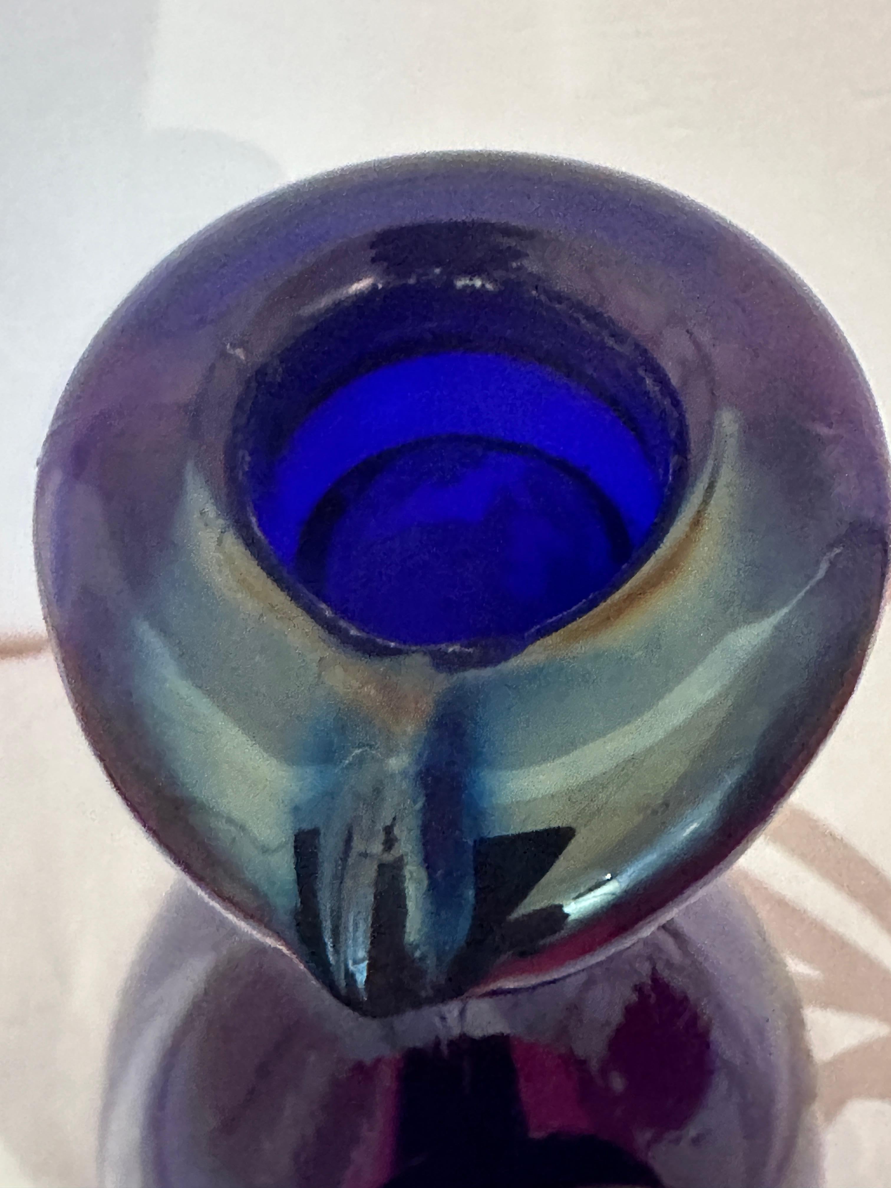 Vintage 1960s Cobalt Blue Holmegaard Glasværk 