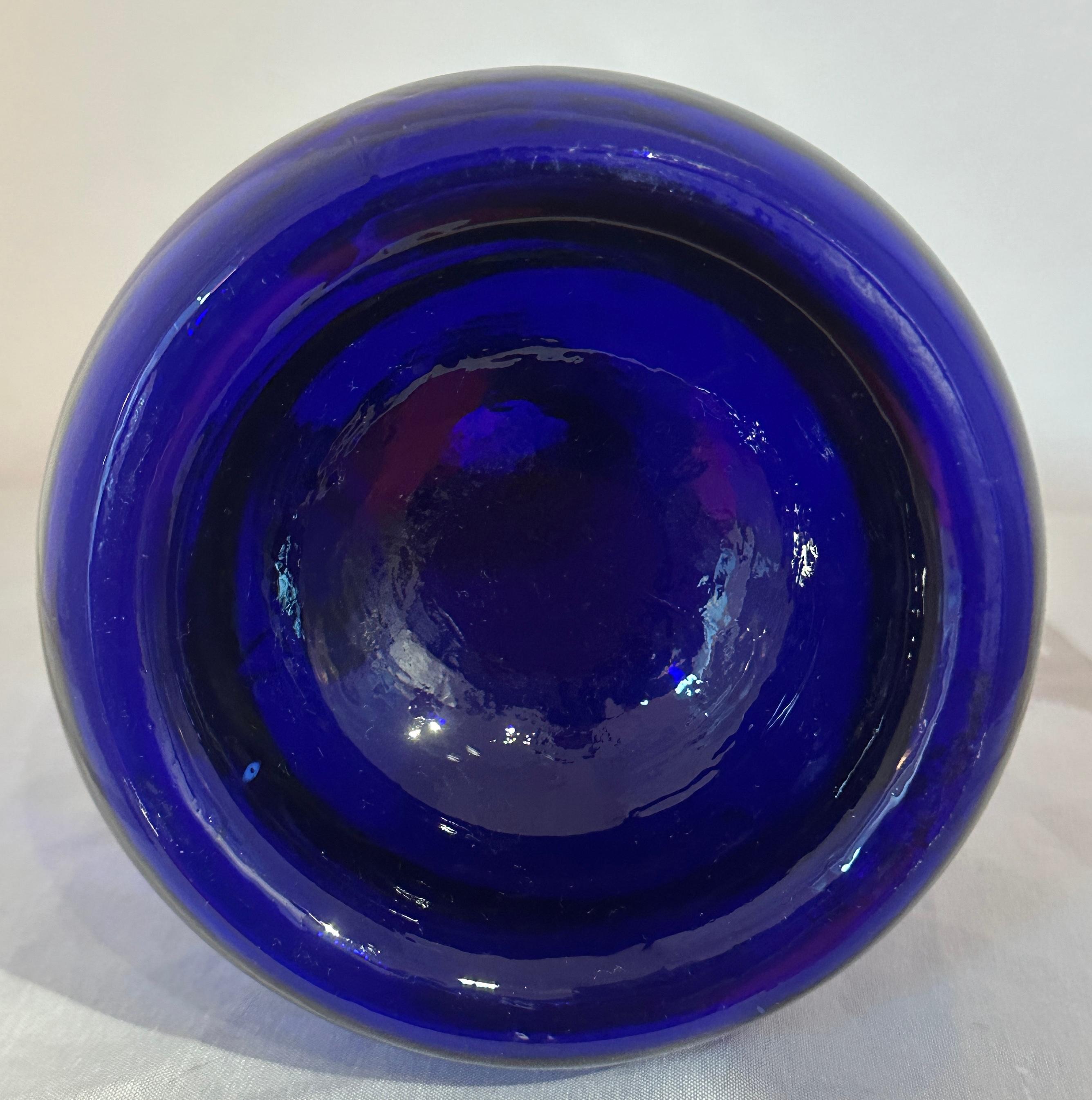 Vintage 1960s Cobalt Blue Holmegaard Glasværk 