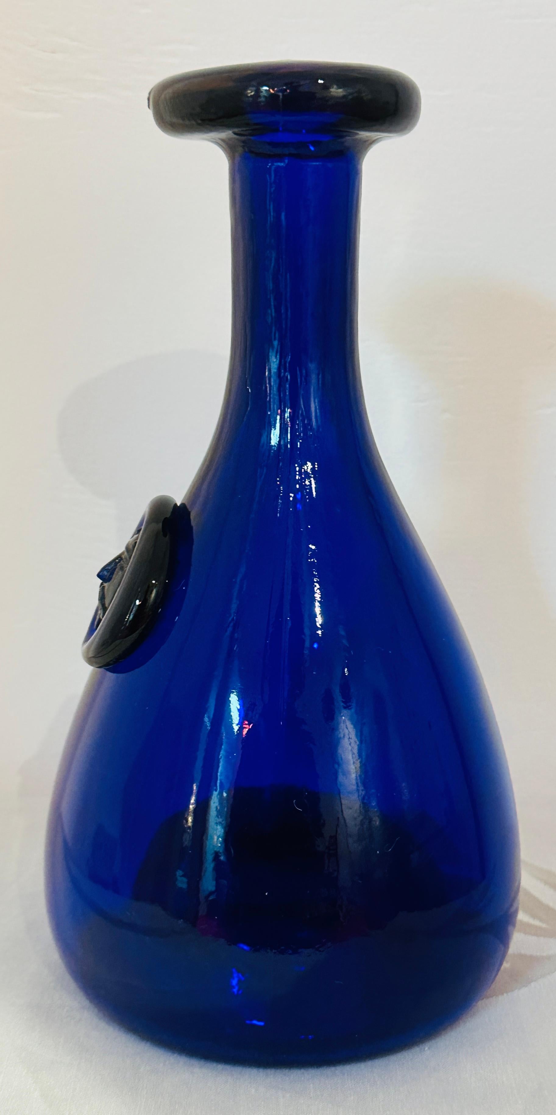 Vintage 1960s Cobalt Blue Holmegaard Glasværk 
