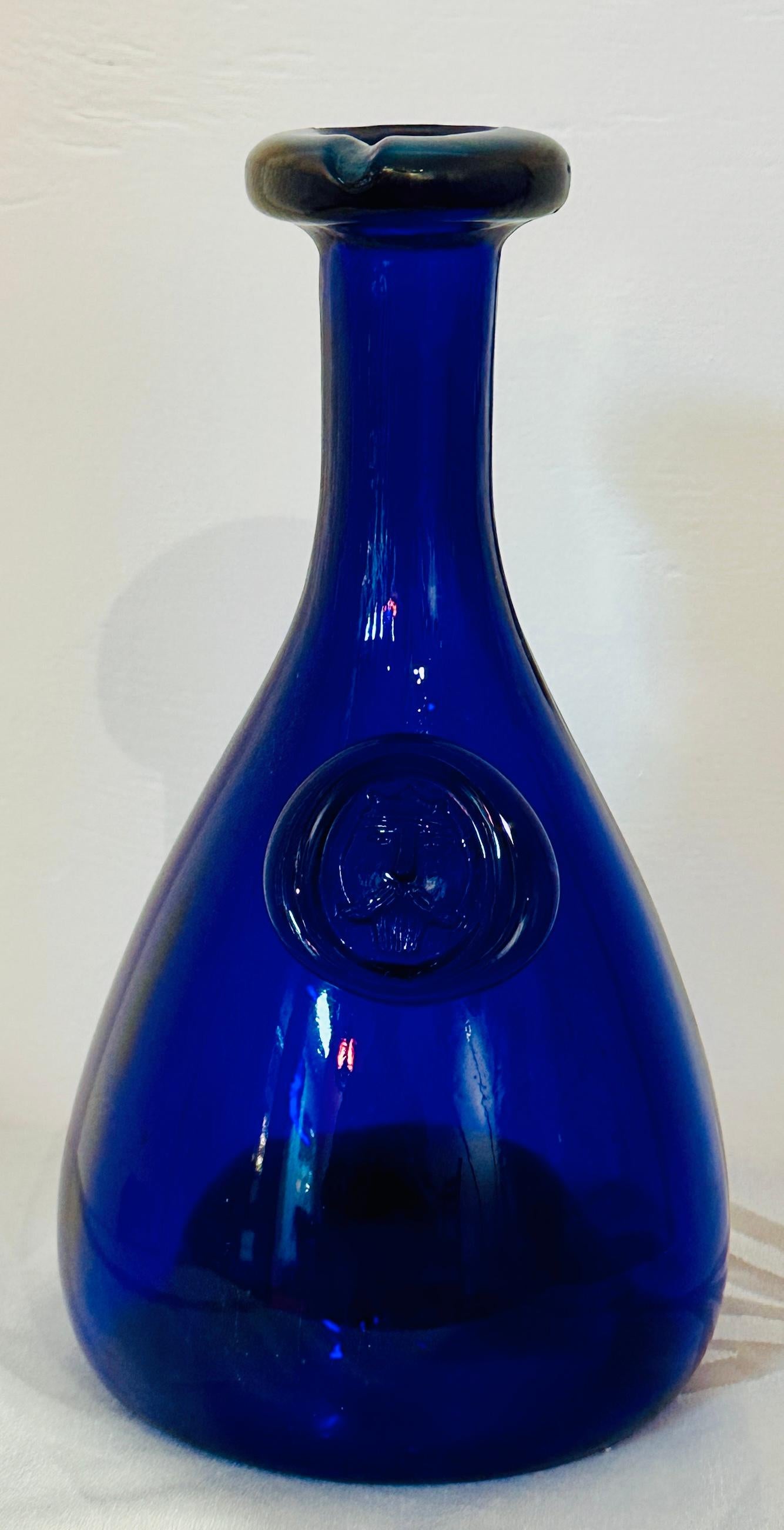 Verre brun Vintage 1960s Cobalt Blue Holmegaard Glasværk 