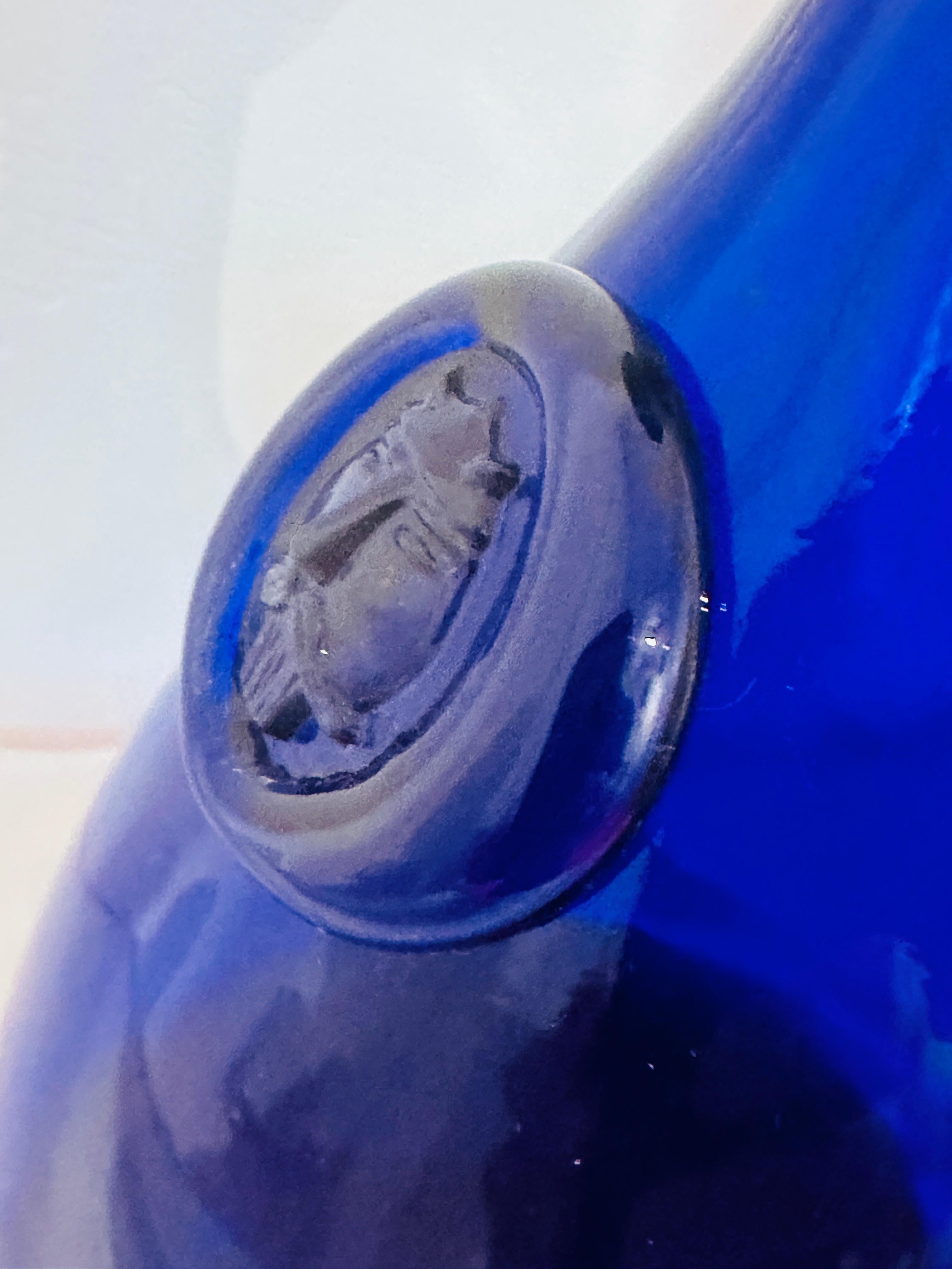 Vintage 1960s Cobalt Blue Holmegaard Glasværk 