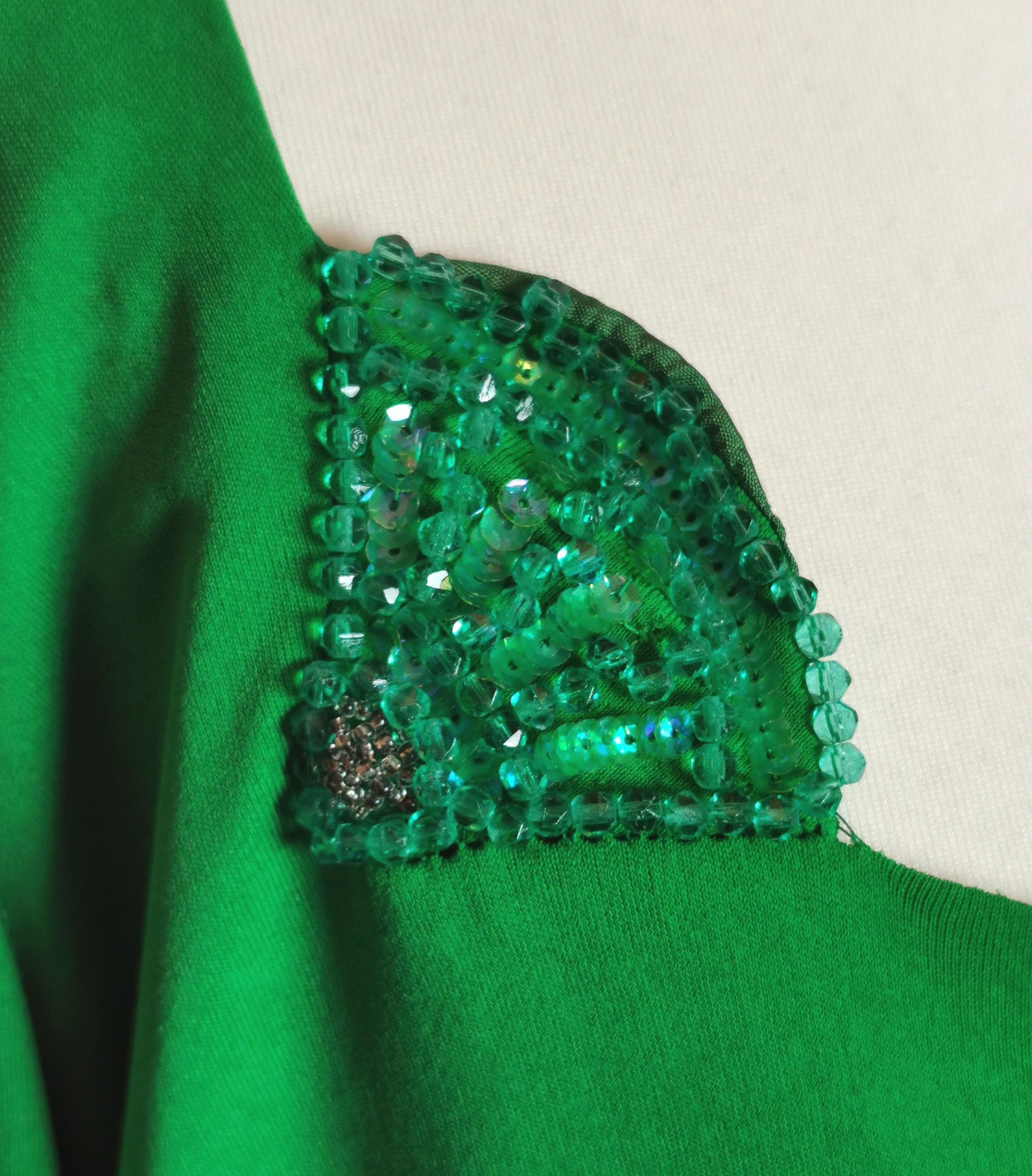Women's or Men's Vintage 1960s cocktail dress, emerald green