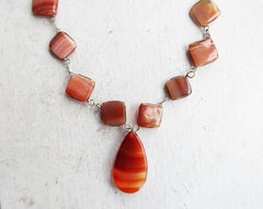 Vintage 1960's Costume Jewelry- A Carnelian Necklace.