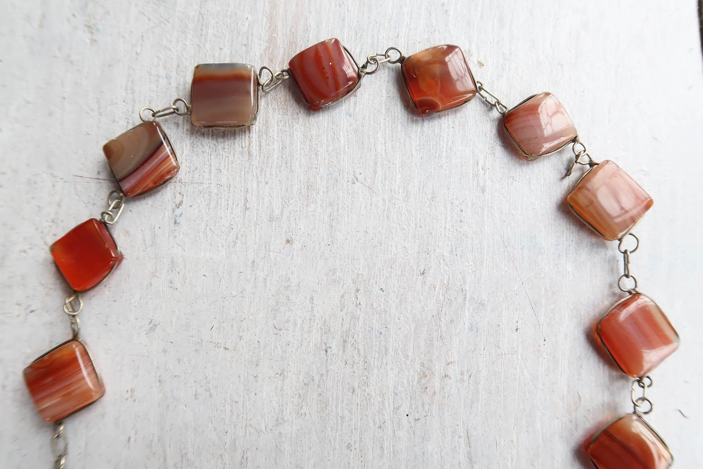 English Vintage 1960's Costume Jewelry- A Carnelian Necklace. For Sale