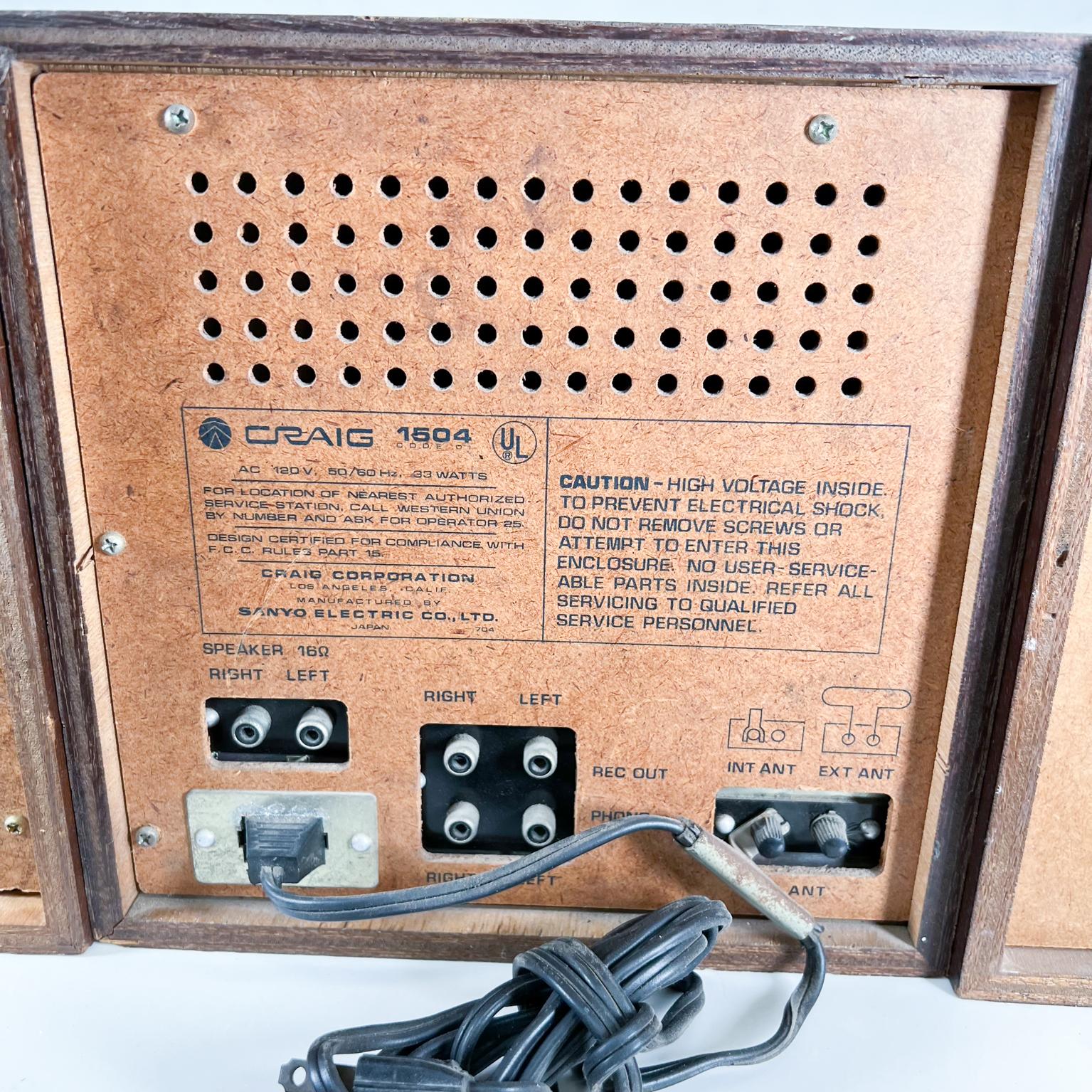 Vintage 1960s Craig Stereo Receiver & Speakers Model 1504 Decorative Item 4
