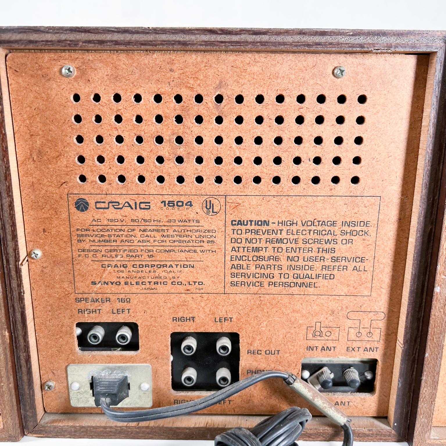Vintage 1960s Craig Stereo Receiver & Speakers Model 1504 Decorative Item 7