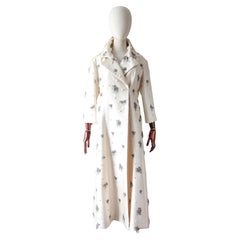 Vintage 1960's Cream Silk Pearl & Bead Embellished Evening Coat UK 12-14 US 8-10