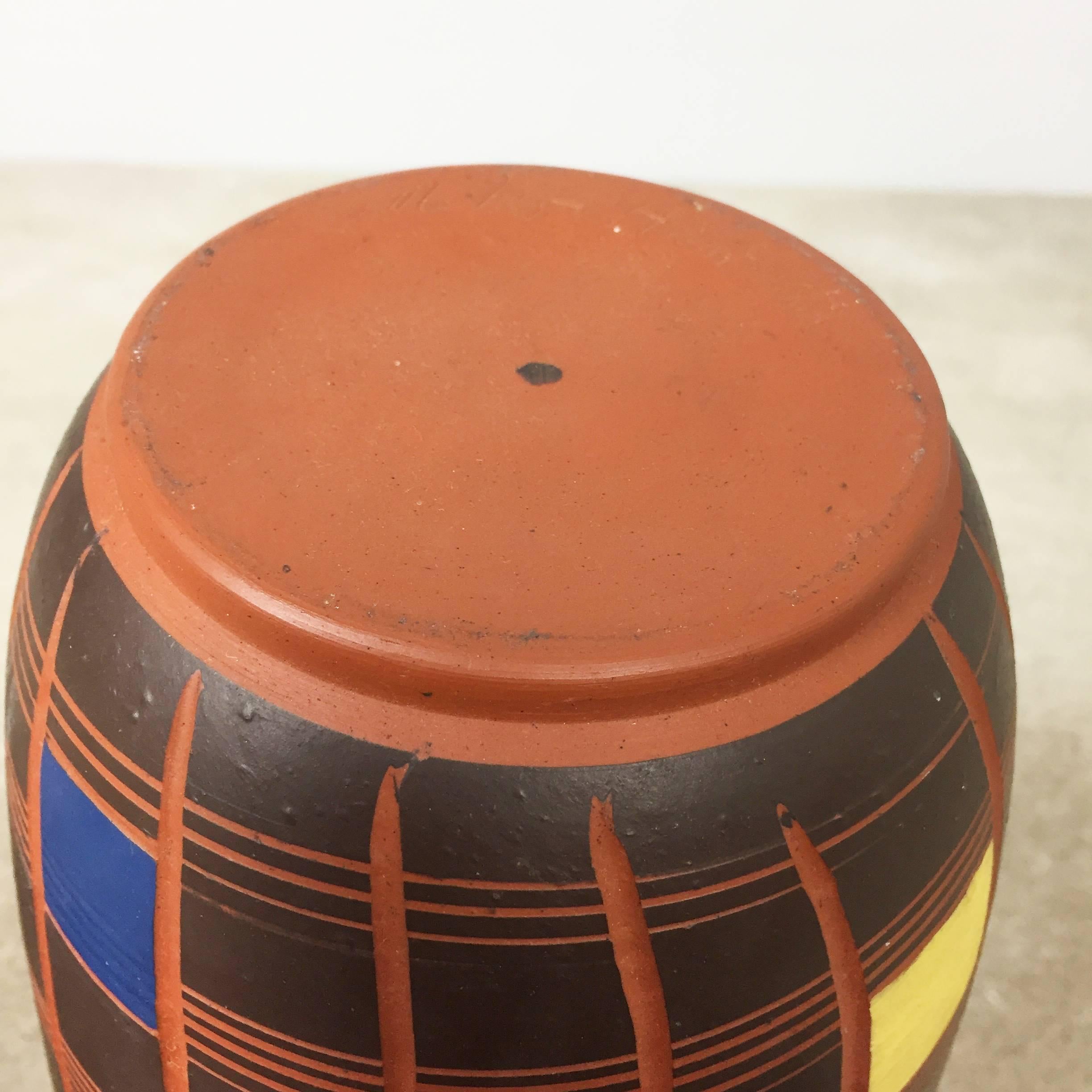 Vintage 1960s Cubic Ceramic Pottery Vase by Hükli Ceramic, Germany 4