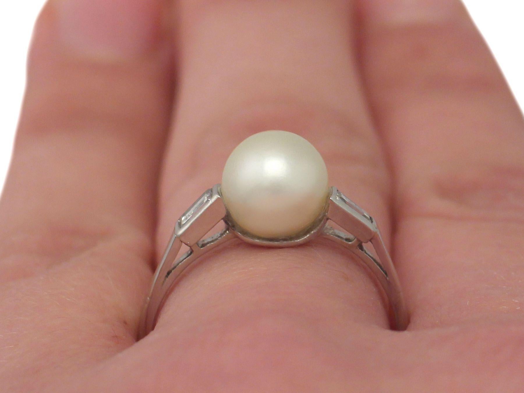 Vintage 1960s Cultured Pearl Diamond Gold Cocktail Ring For Sale 3