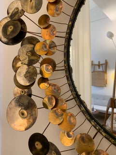 Vintage 1960's Curtis Jere / C. Jeré Brass 'Raindrops' Mirror