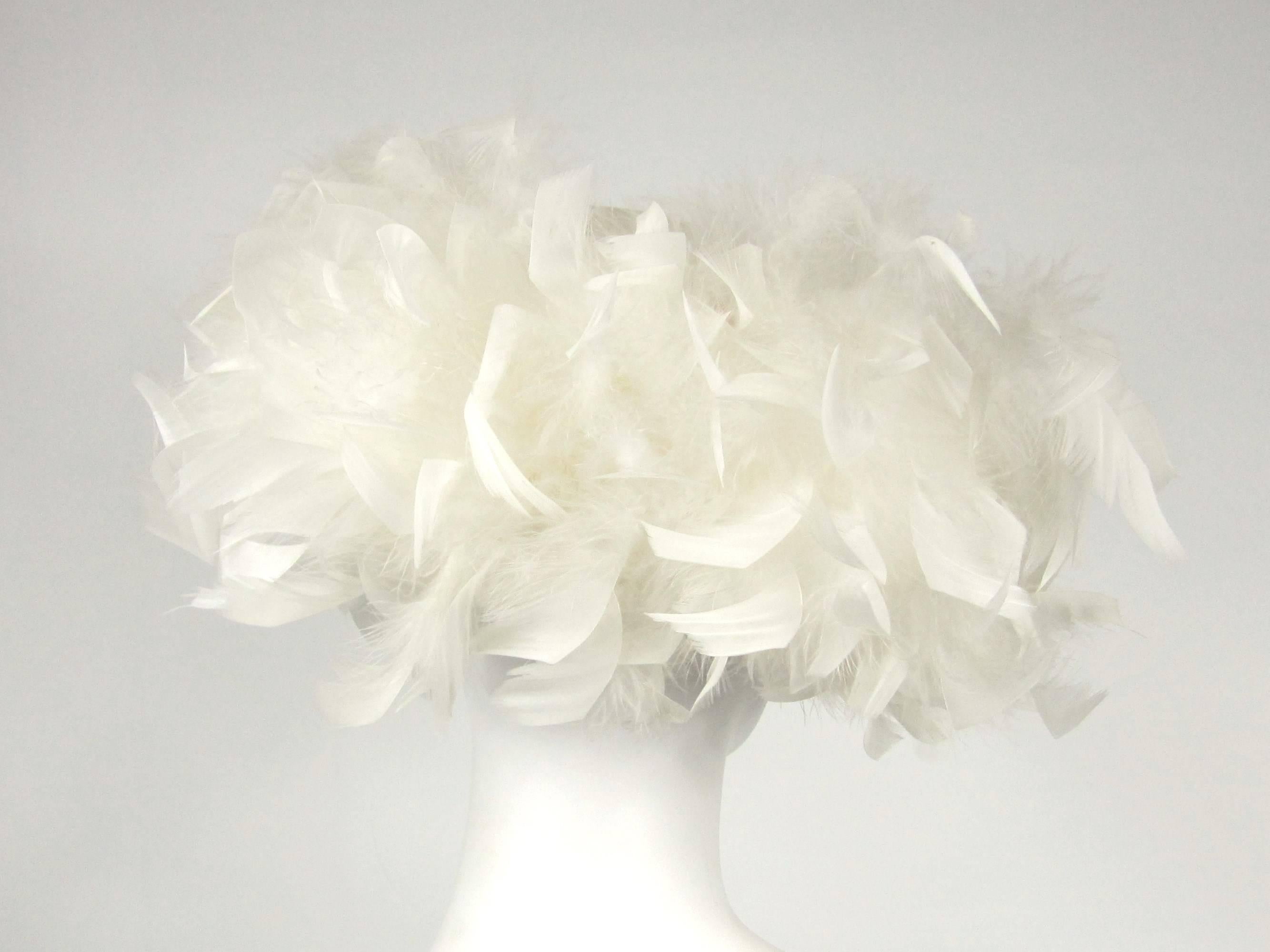 white feather hat