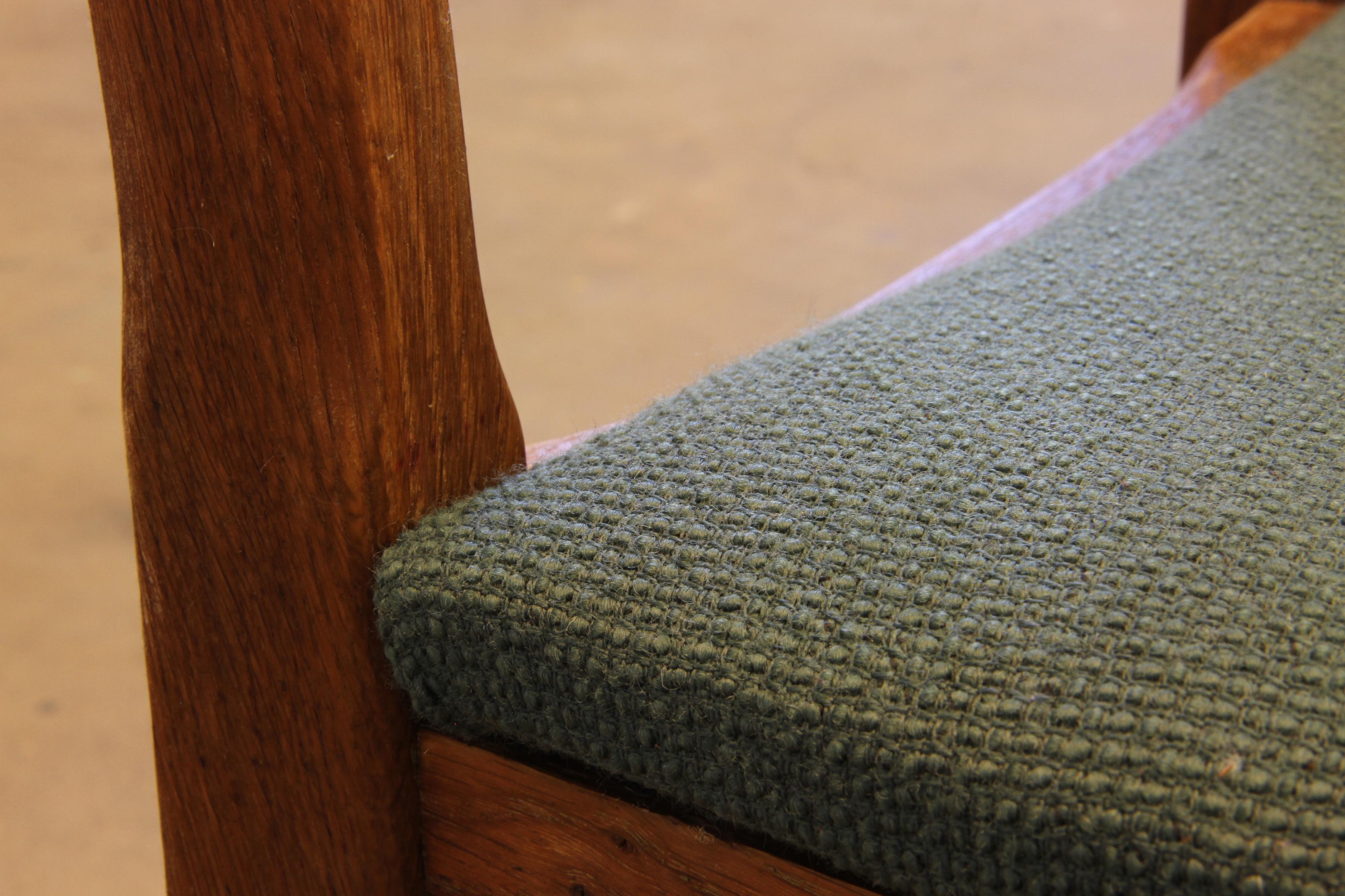 Vintage 1960s Danish Brutalist Ladderback Oak Chairs in the style of Kjærnulf For Sale 7