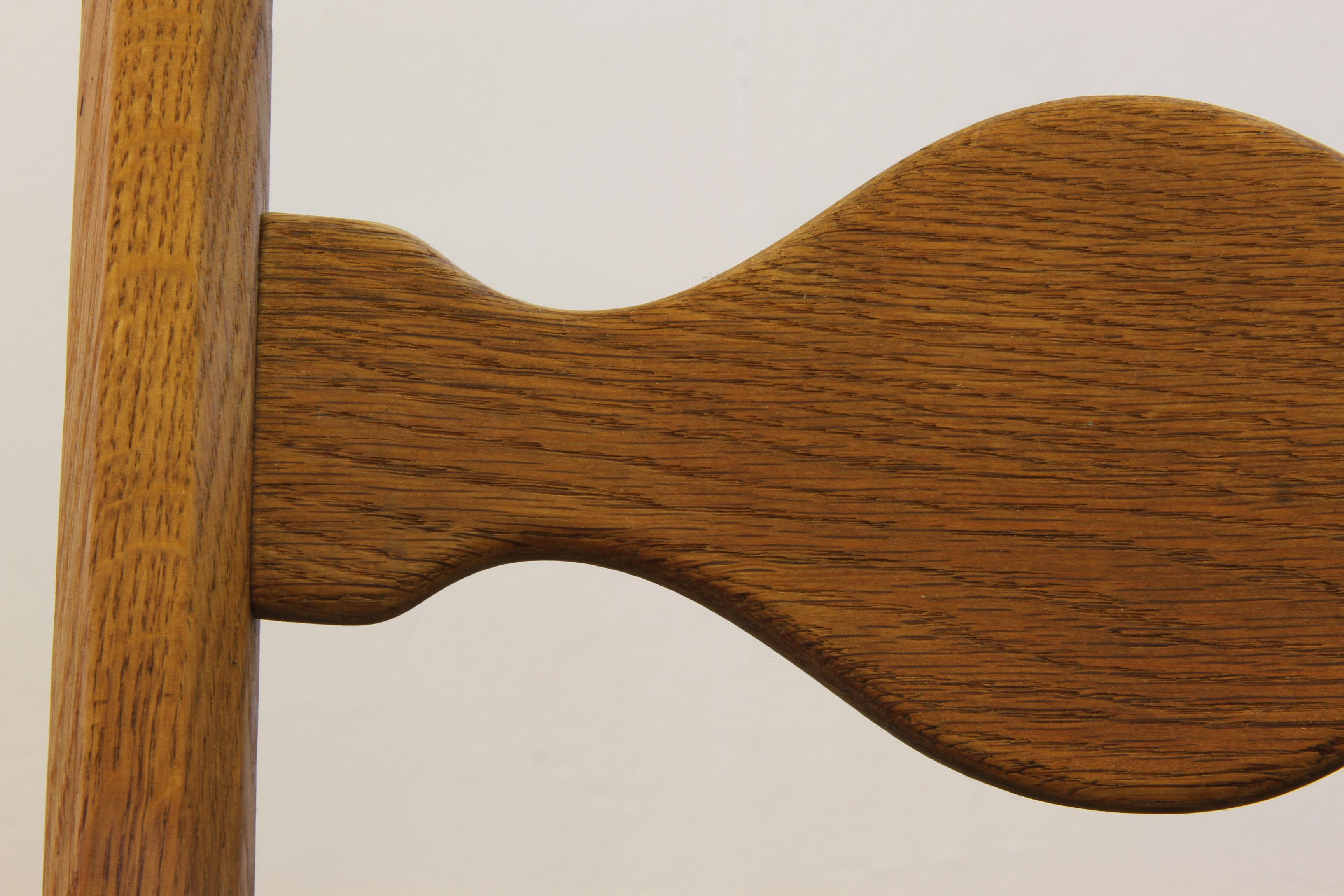 Vintage 1960s Danish Brutalist Ladderback Oak Chairs in the style of Kjærnulf For Sale 8