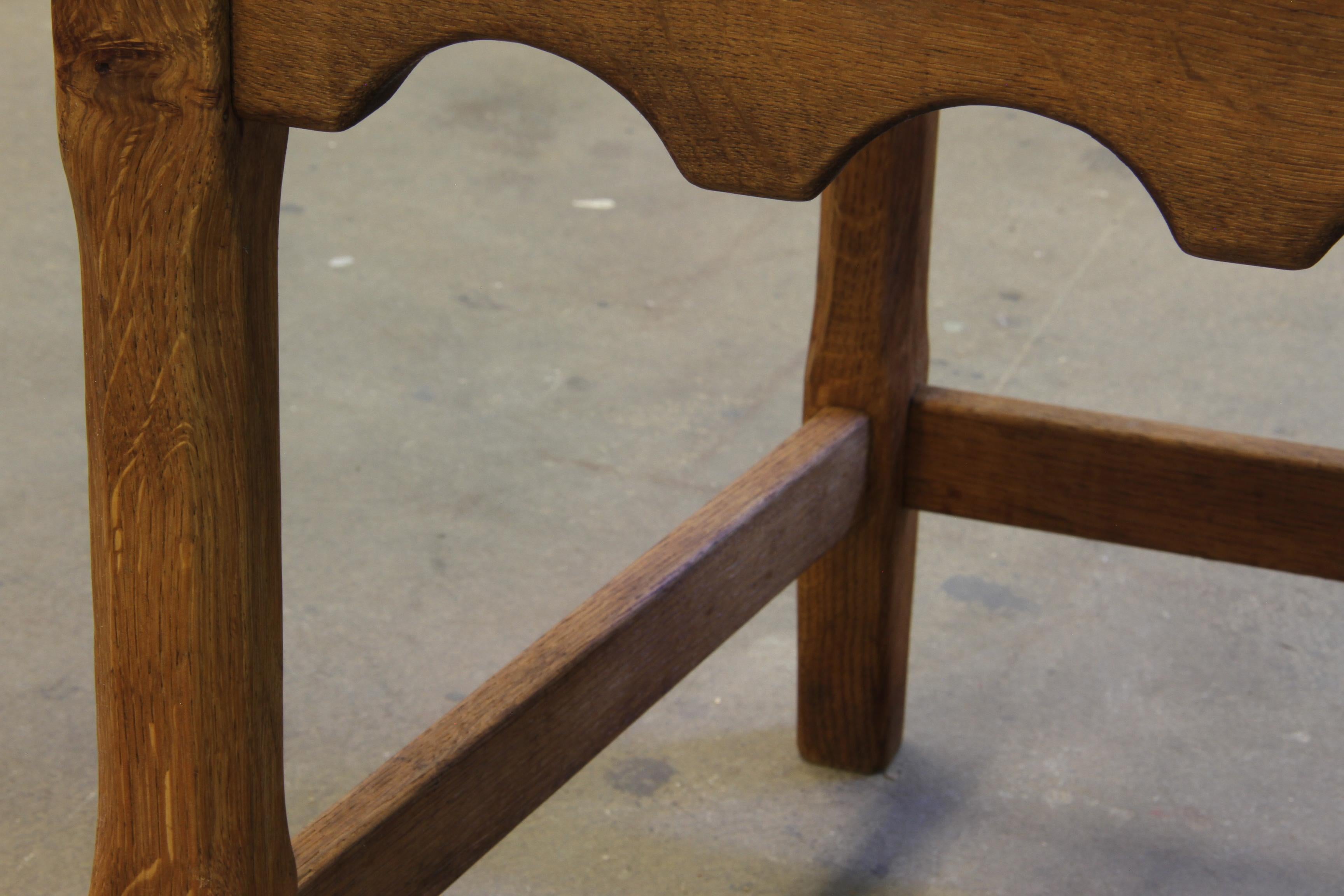 Vintage 1960s Danish Brutalist Ladderback Oak Chairs in the style of Kjærnulf For Sale 9