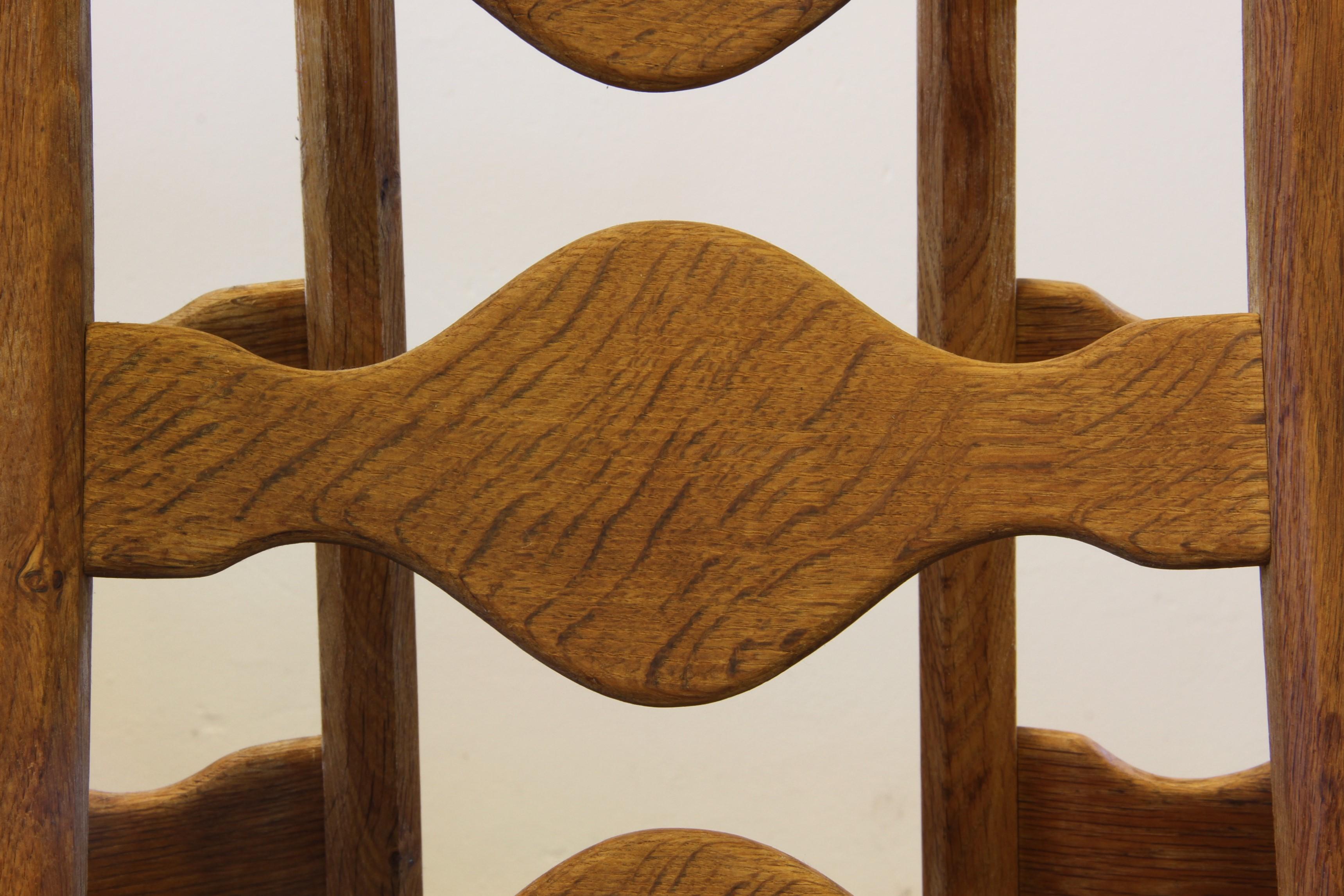 Vintage 1960s Danish Brutalist Ladderback Oak Chairs in the style of Kjærnulf For Sale 13