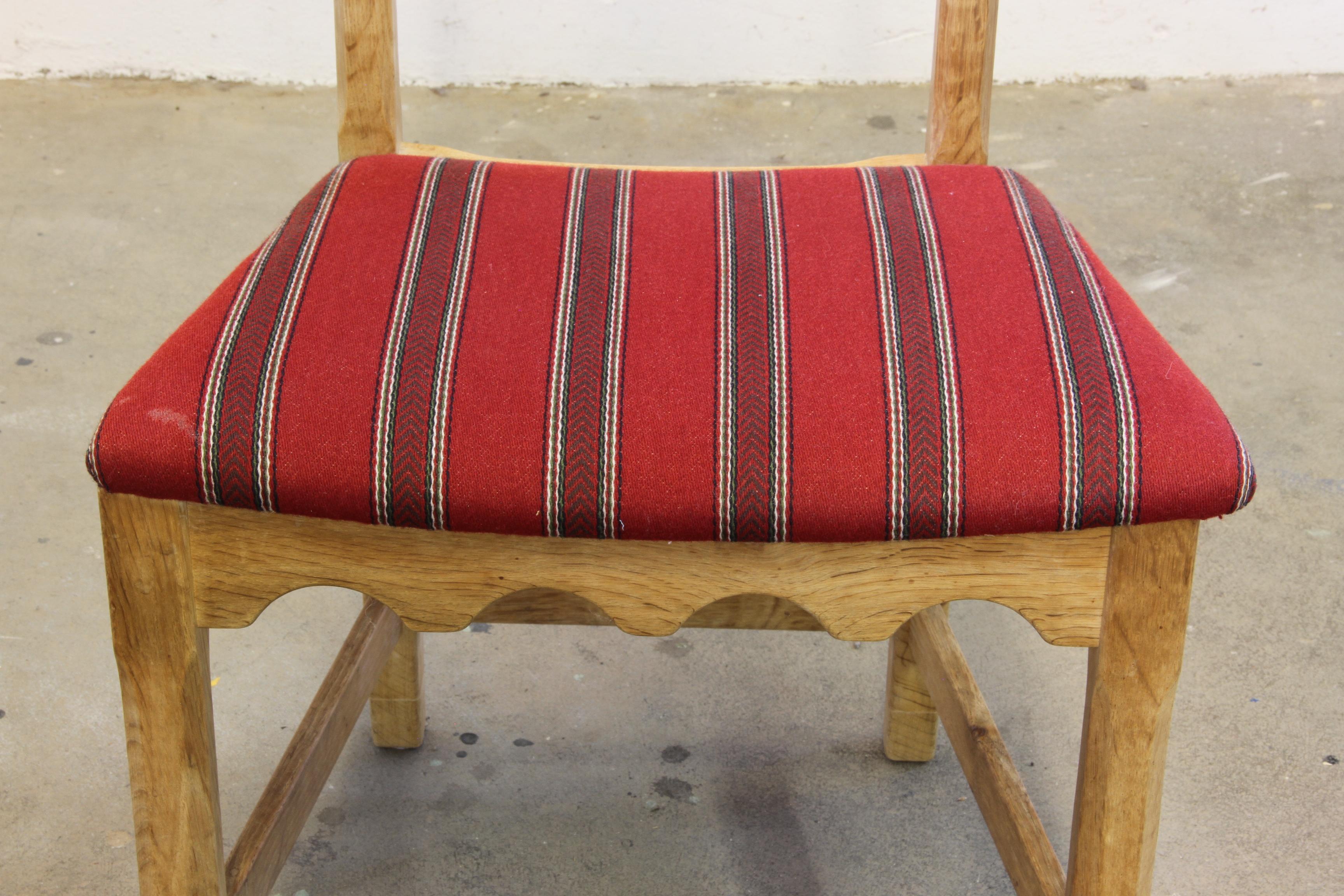 Vintage 1960s Danish Brutalist Ladderback Oak Chairs, Style of Henning Kjærnulf For Sale 4